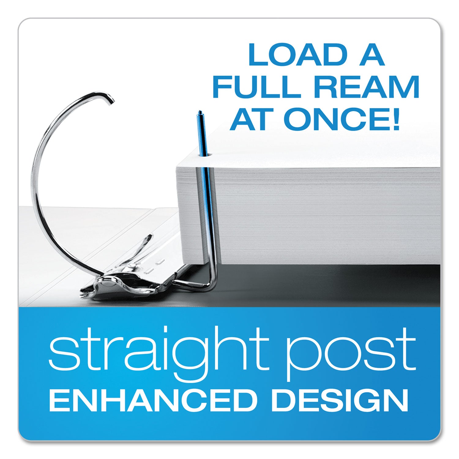 ExpressLoad ClearVue Locking D-Ring Binder, 3 Rings, 4" Capacity, 11 x 8.5, White -