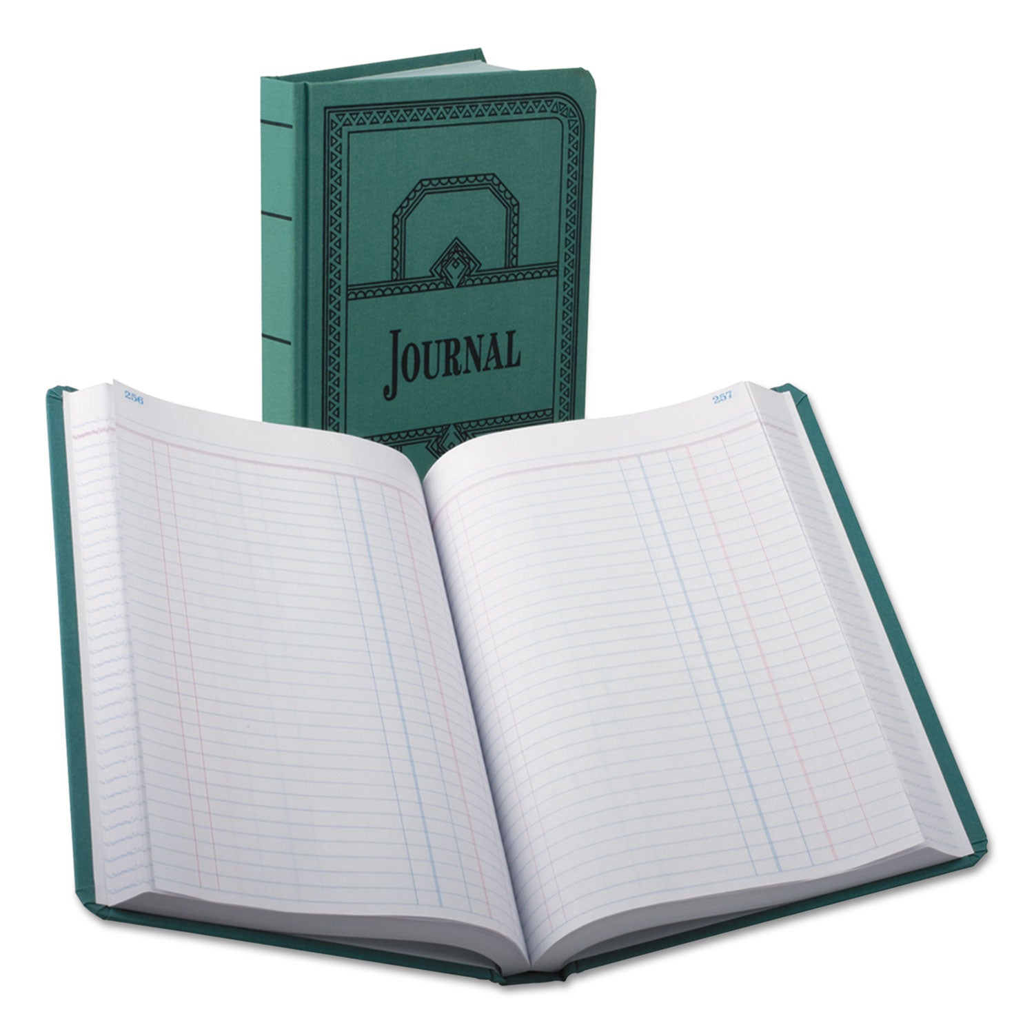 Account Journal, Journal-Style Rule, Blue Cover, 11.75 x 7.25 Sheets, 500 Sheets/Book -