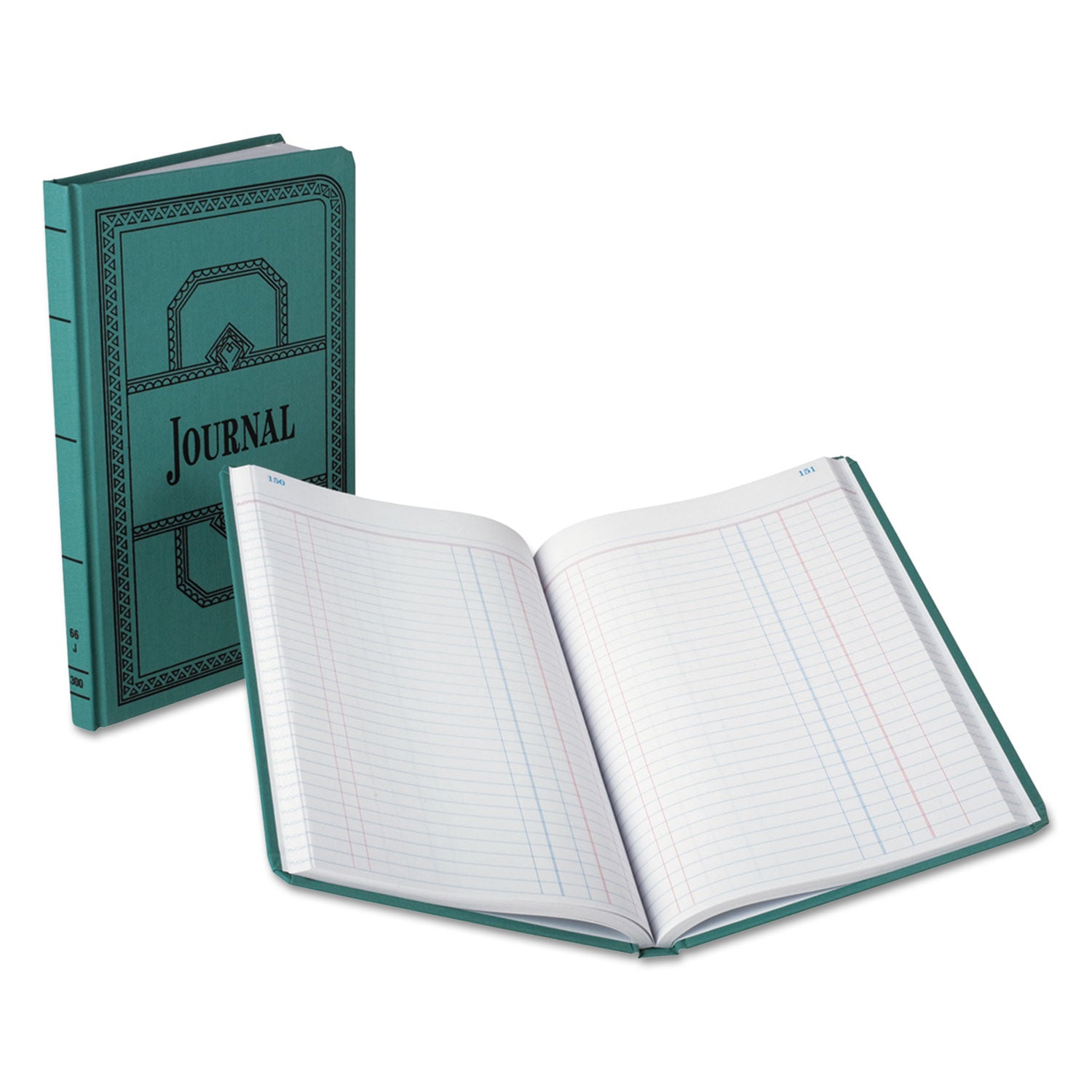 Account Journal, Journal-Style Rule, Blue Cover, 11.75 x 7.25 Sheets, 300 Sheets/Book -
