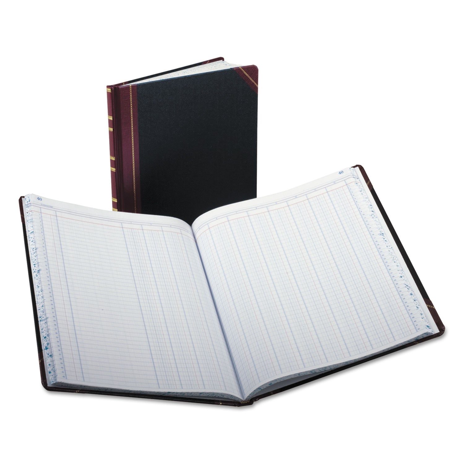 Extra-Durable Bound Book, Double-Page 12-Column Accounting, Black/Maroon/Gold Cover, 11.94 x 9.78 Sheets, 150 Sheets/Book -