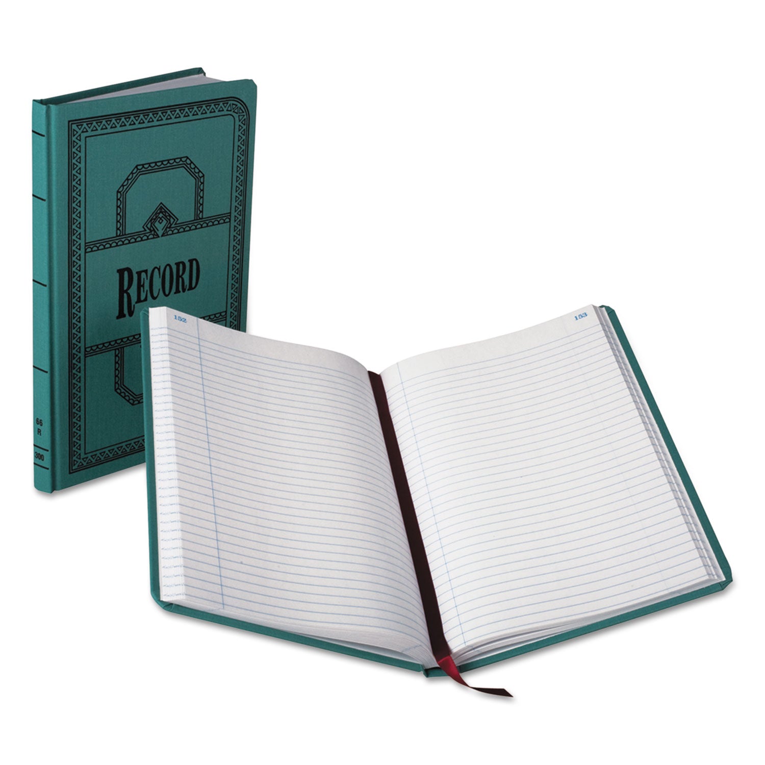Account Record Book, Record-Style Rule, Blue Cover, 11.75 x 7.25 Sheets, 300 Sheets/Book -