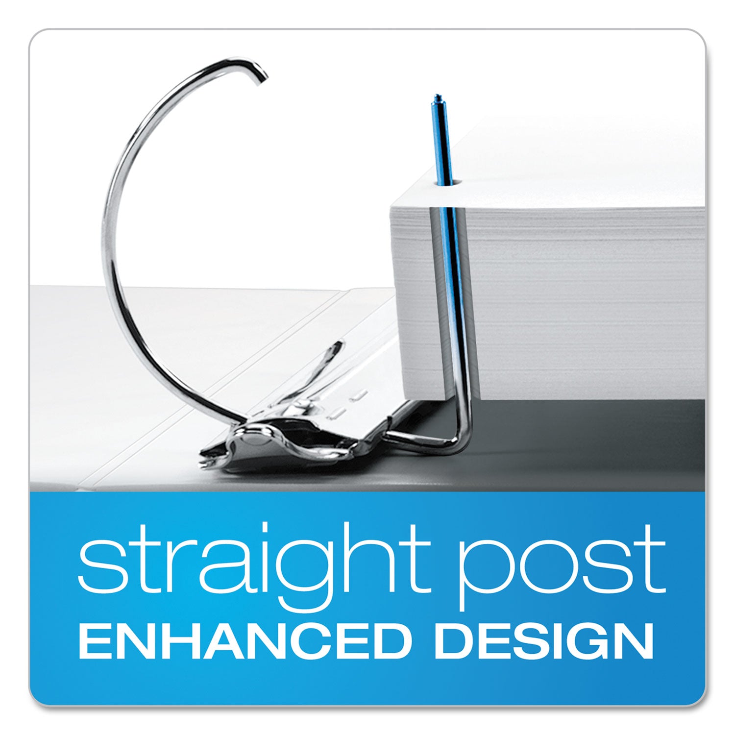 ExpressLoad ClearVue Locking D-Ring Binder, 3 Rings, 2" Capacity, 11 x 8.5, White -