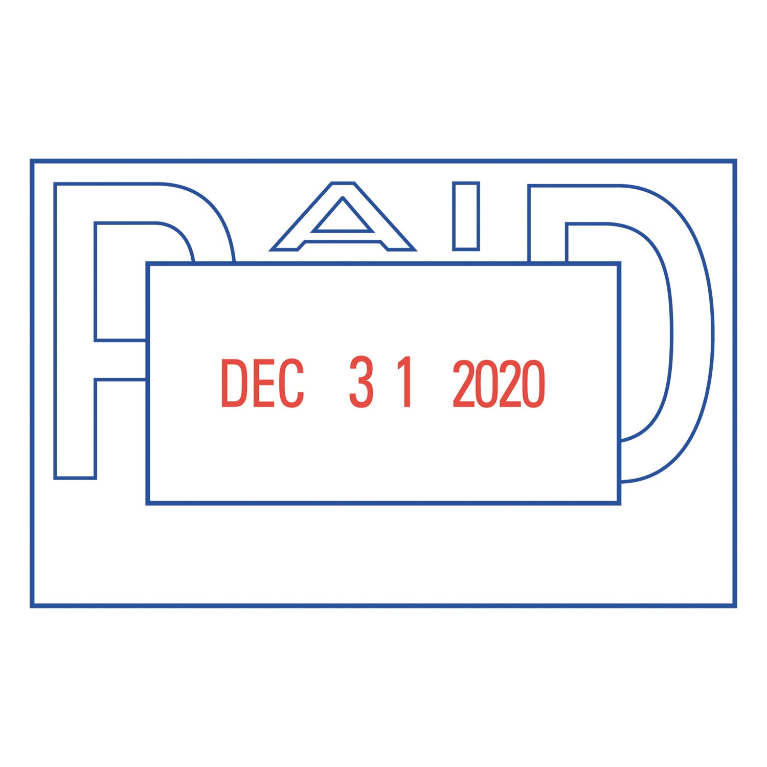 VersaDater Message Dater, 2.13 x 1.31, PAID, Blue/Red -