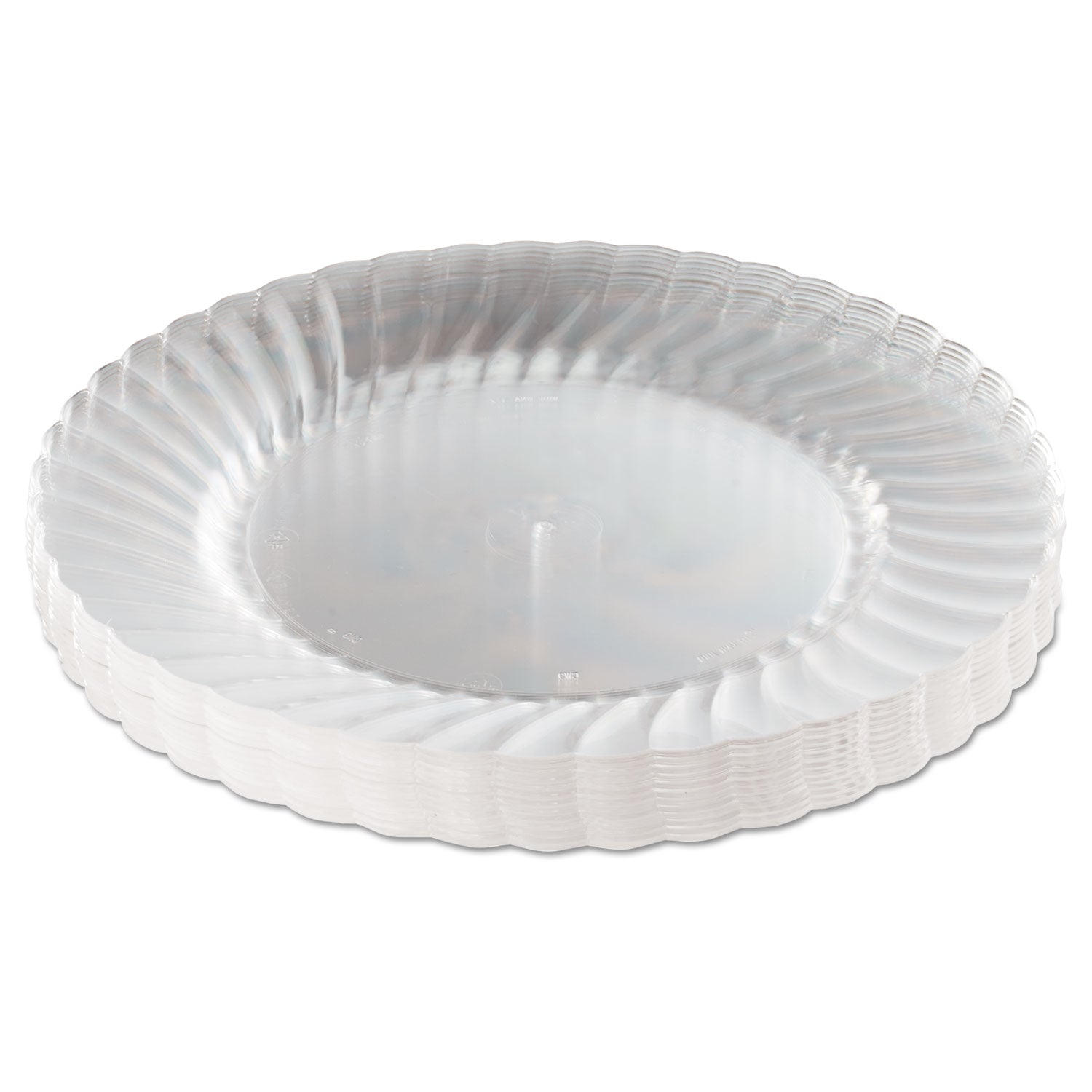Classicware Plastic Plates, 9" dia, Clear, 12 Plates/Pack -