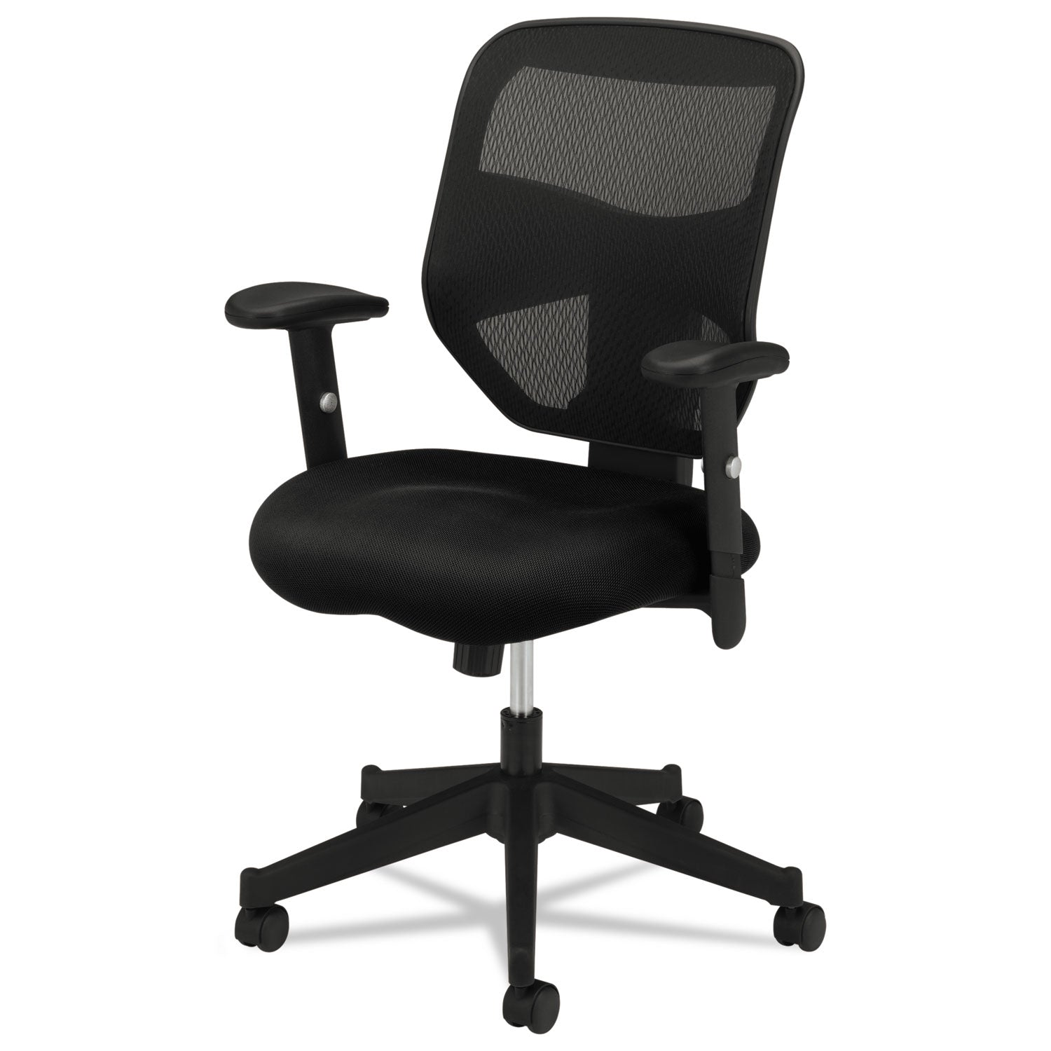VL531 Mesh High-Back Task Chair with Adjustable Arms, Supports Up to 250 lb, 18" to 22" Seat Height, Black -