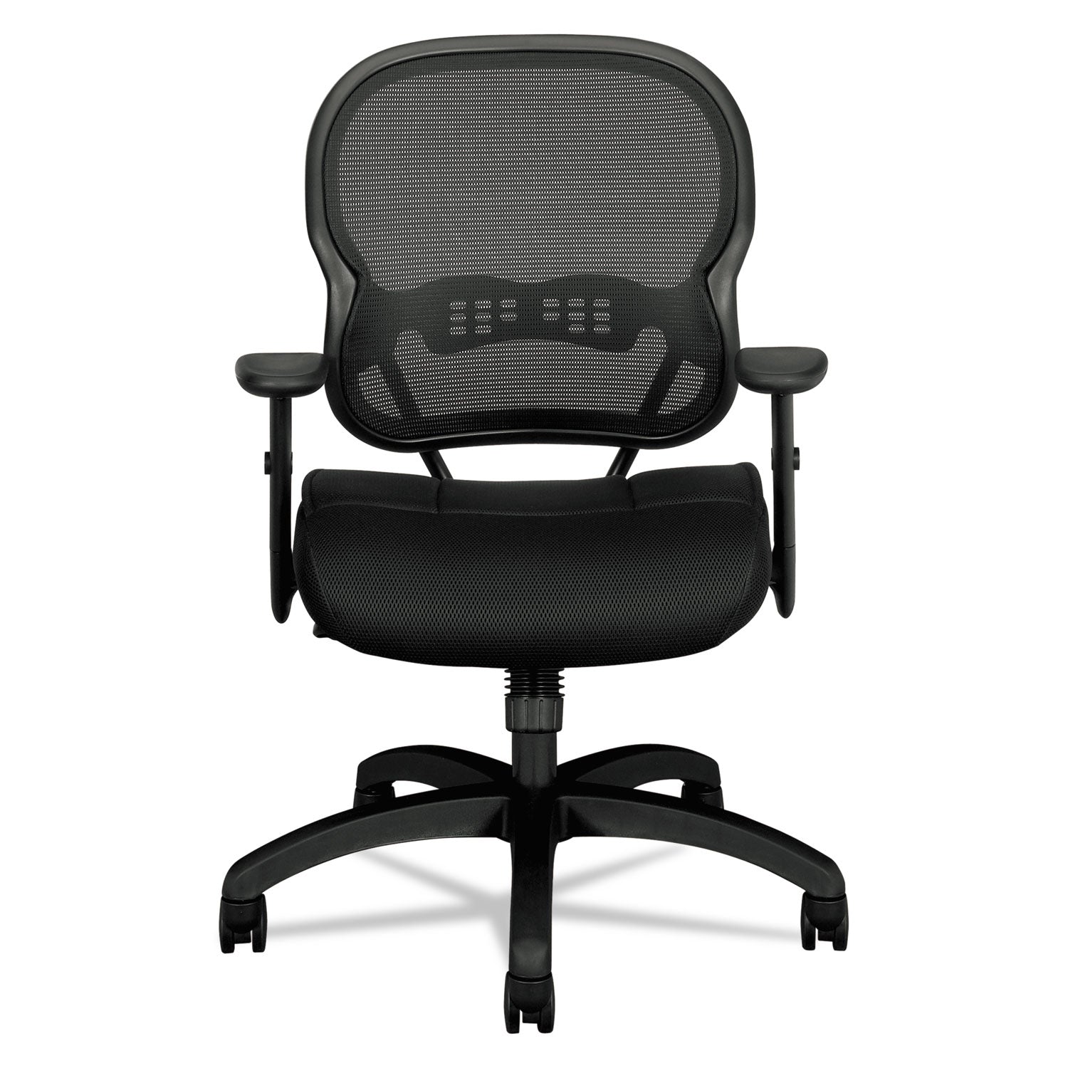Wave Mesh Mid-Back Task Chair, Supports Up to 250 lb, 18" to 22.25" Seat Height, Black -