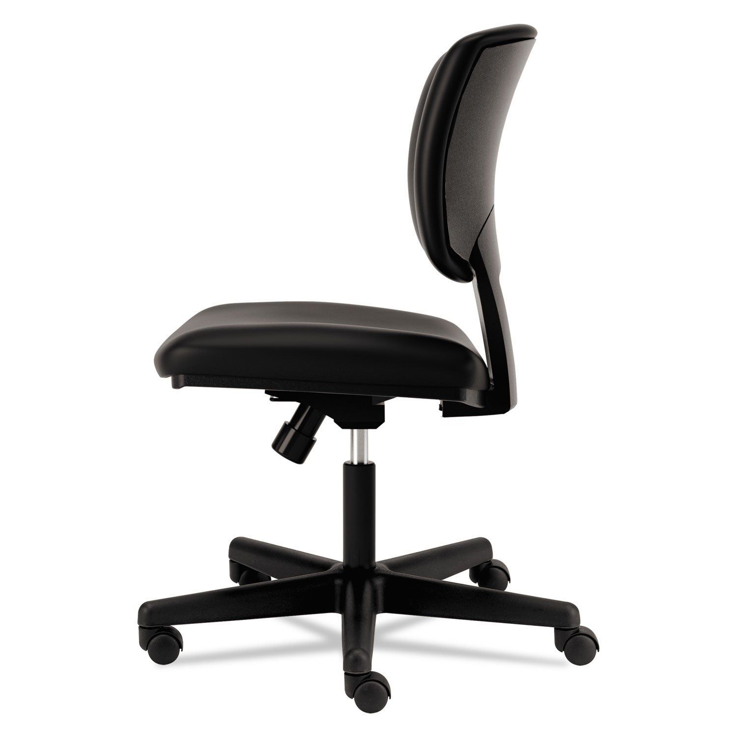Volt Series Leather Task Chair, Supports Up to 250 lb, 18" to 22.25" Seat Height, Black -