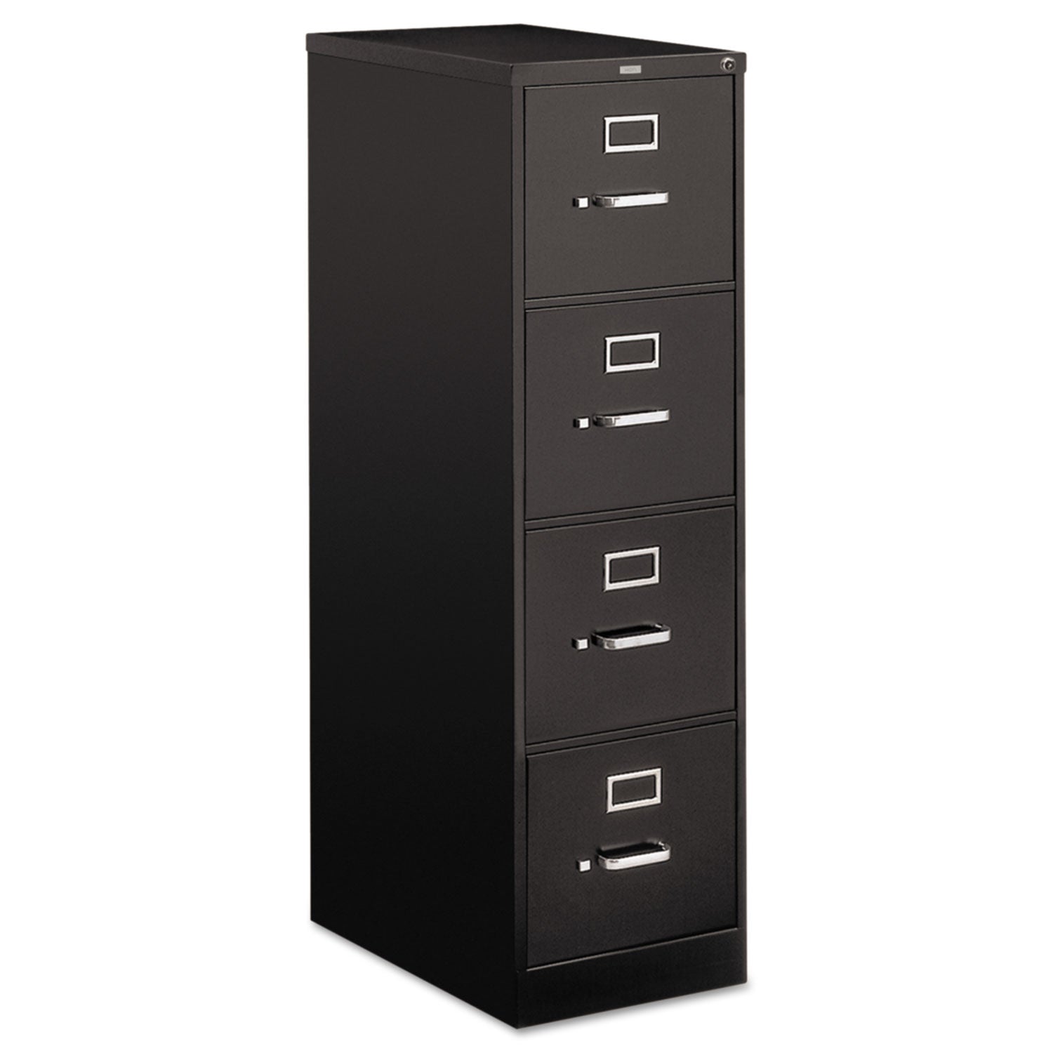 510 Series Vertical File, 4 Letter-Size File Drawers, Black, 15" x 25" x 52 -