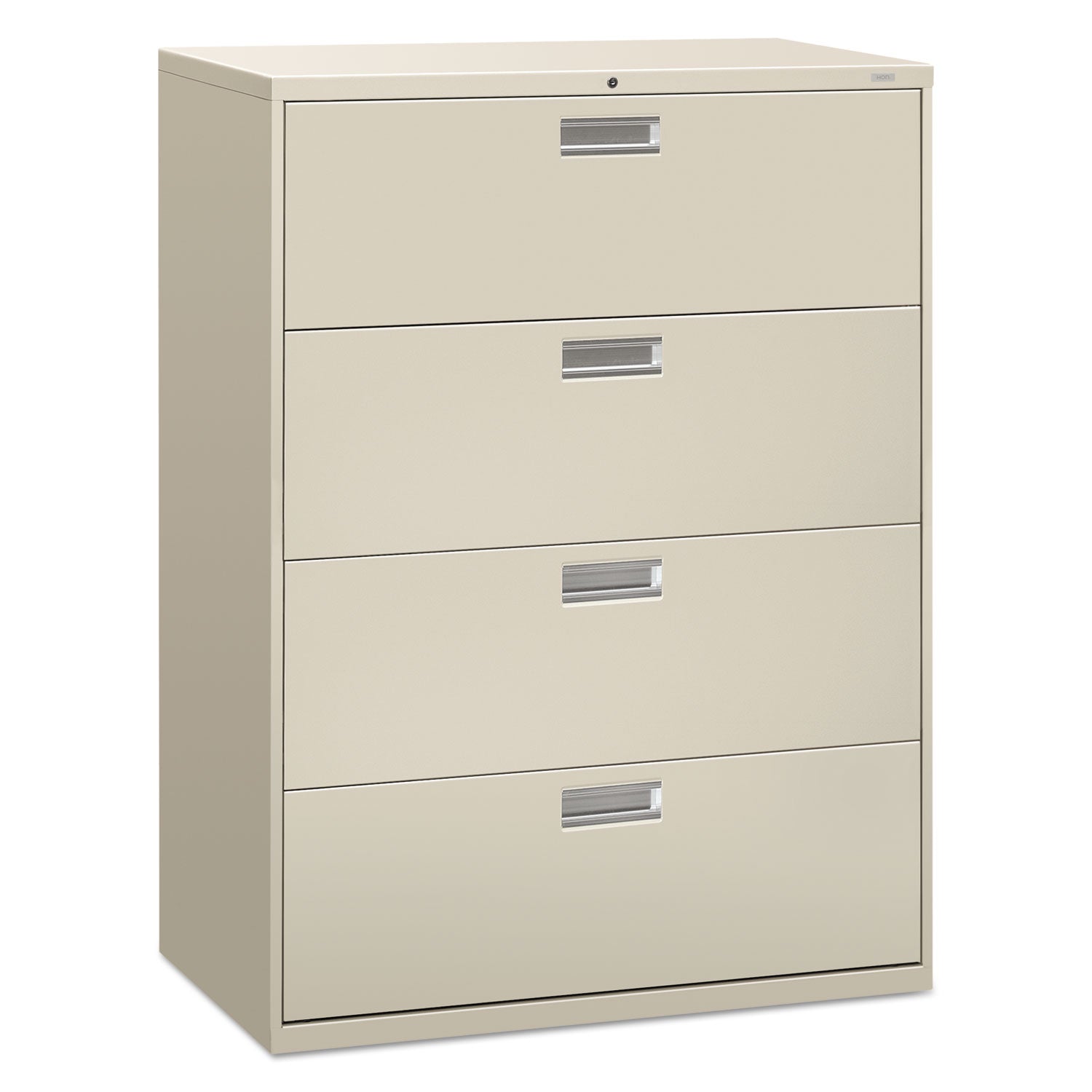 Brigade 600 Series Lateral File, 4 Legal/Letter-Size File Drawers, Light Gray, 42" x 18" x 52.5 -
