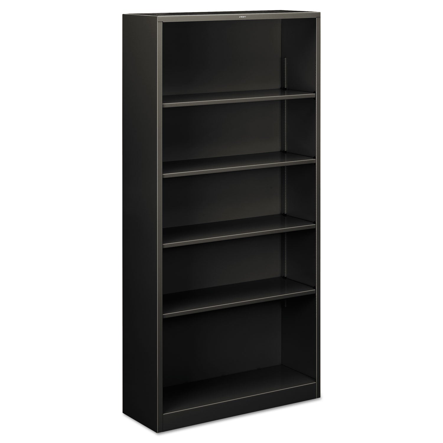 Metal Bookcase, Five-Shelf, 34.5w x 12.63d x 71h, Charcoal -