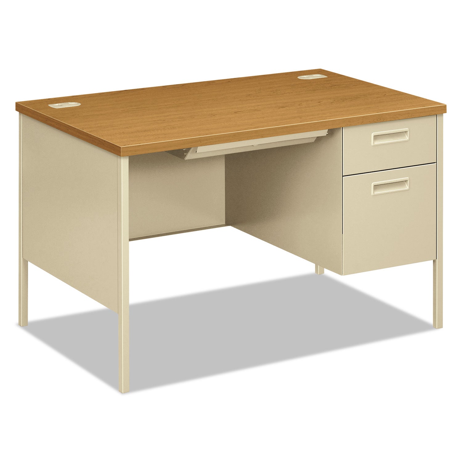 Metro Classic Series Right Pedestal Desk, 48" x 30" x 29.5", Harvest/Putty -