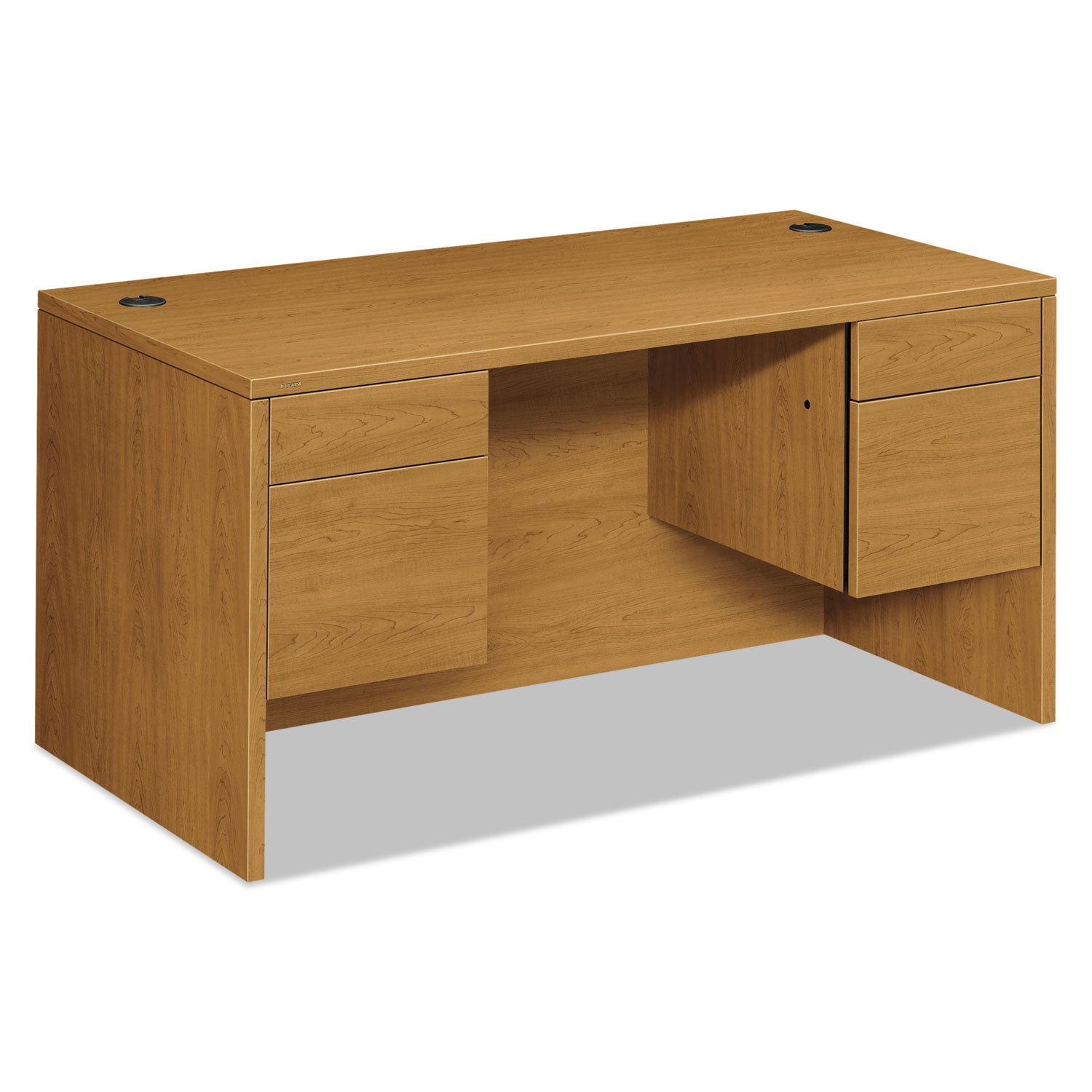 10500 Series Double 3/4-Height Pedestal Desk, Left and Right: Box/File, 60" x 30" x 29.5", Harvest -