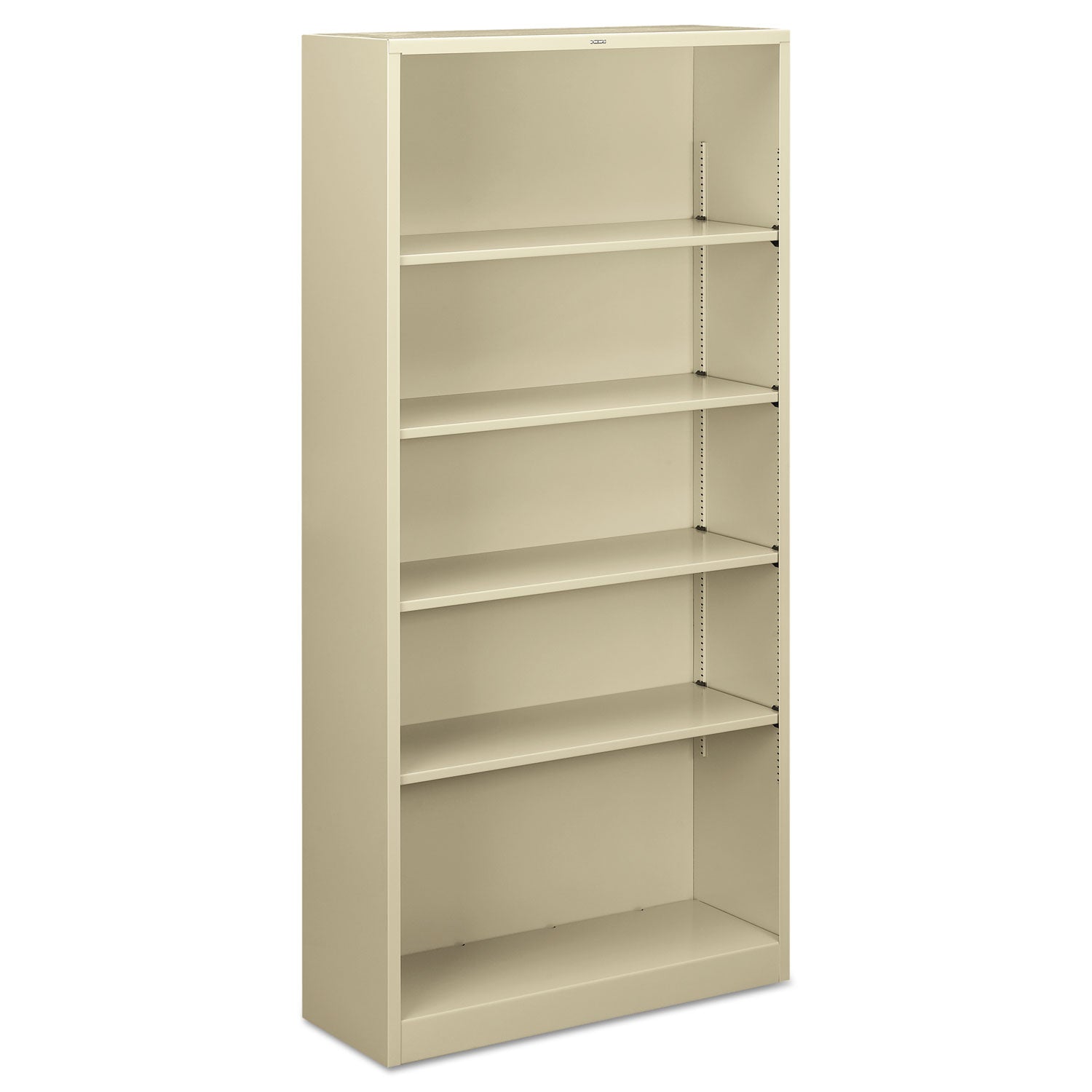Metal Bookcase, Five-Shelf, 34.5w x 12.63d x 71h, Putty -
