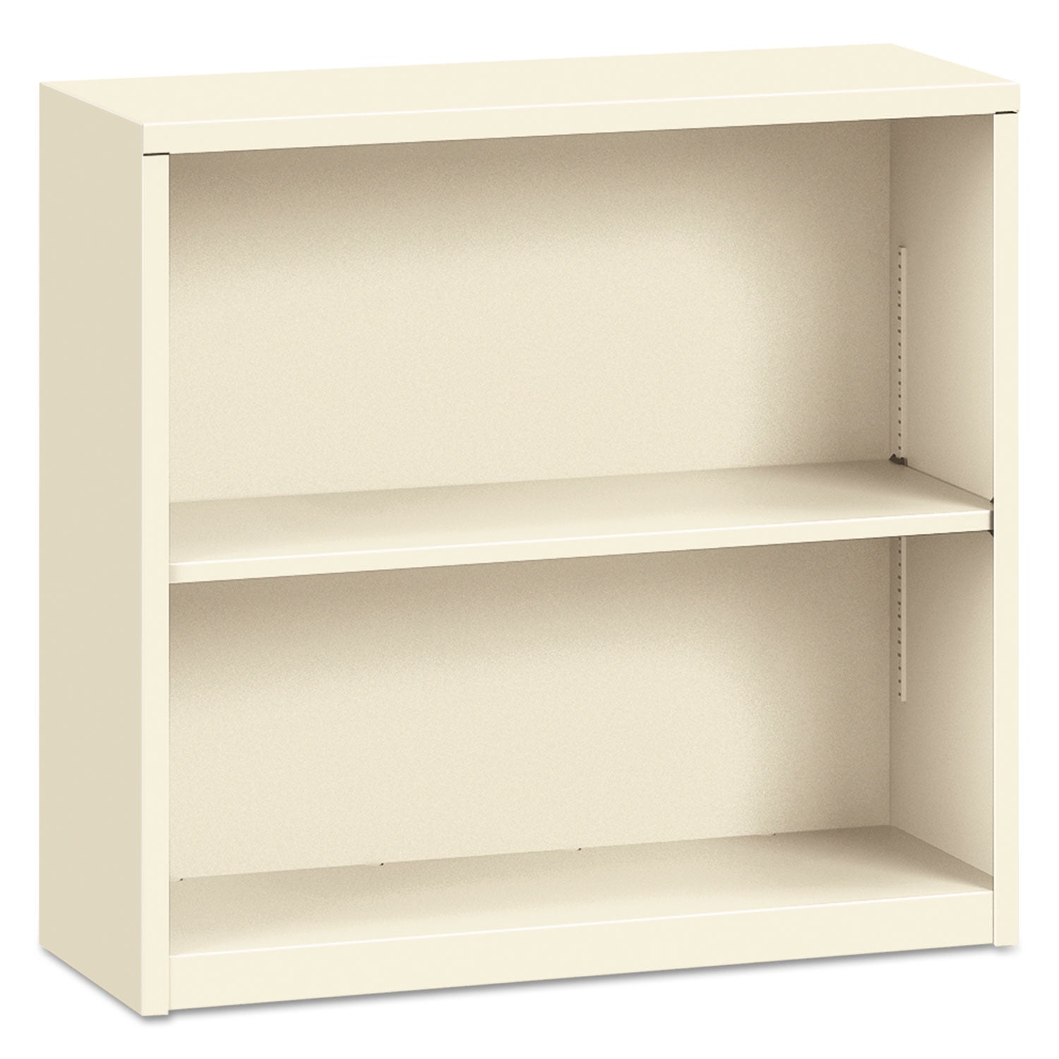 Metal Bookcase, Two-Shelf, 34.5w x 12.63d x 29h, Putty -