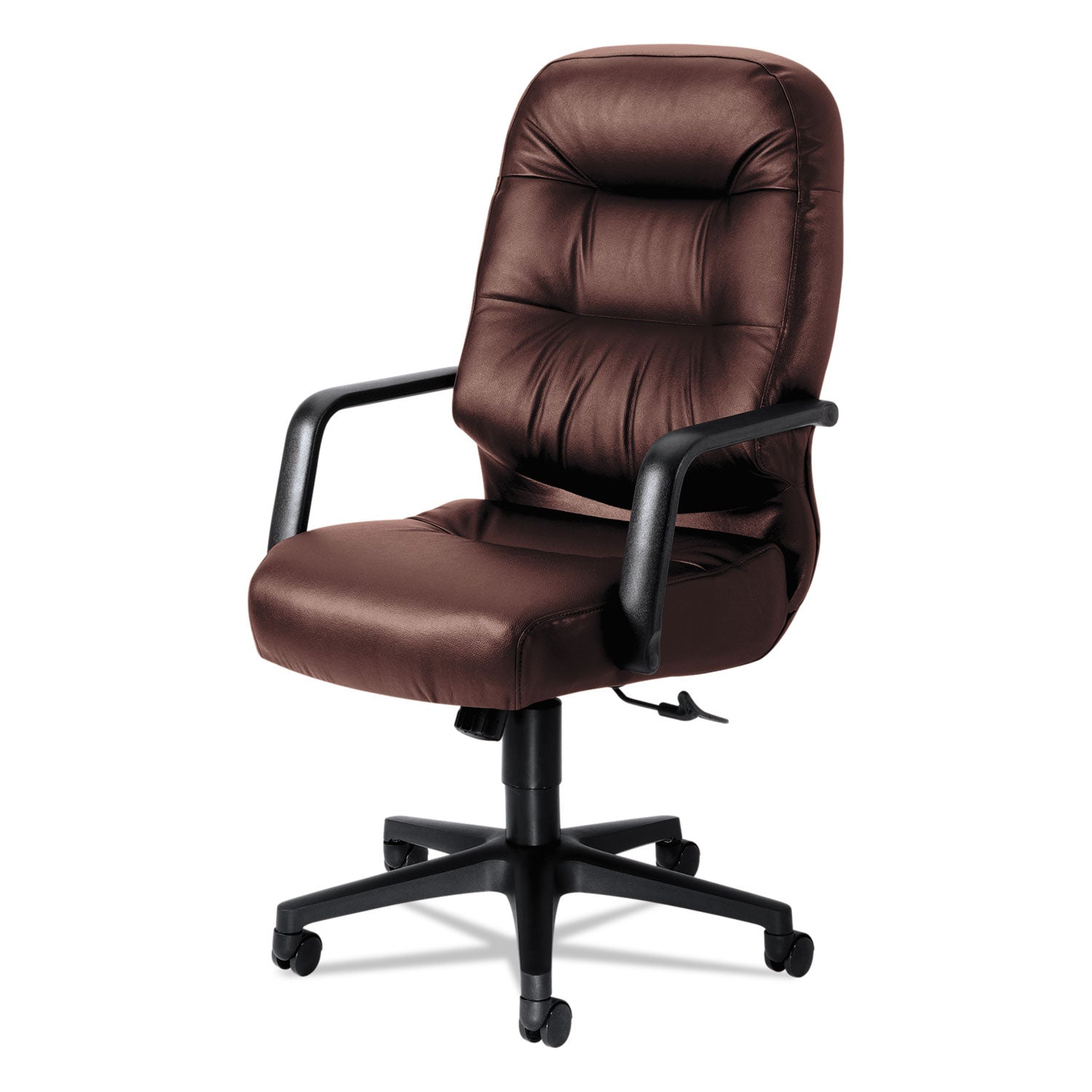 Pillow-Soft 2090 Series Executive High-Back Swivel/Tilt Chair, Supports 300 lb, 16.75" to 21.25" Seat, Burgundy, Black Base -