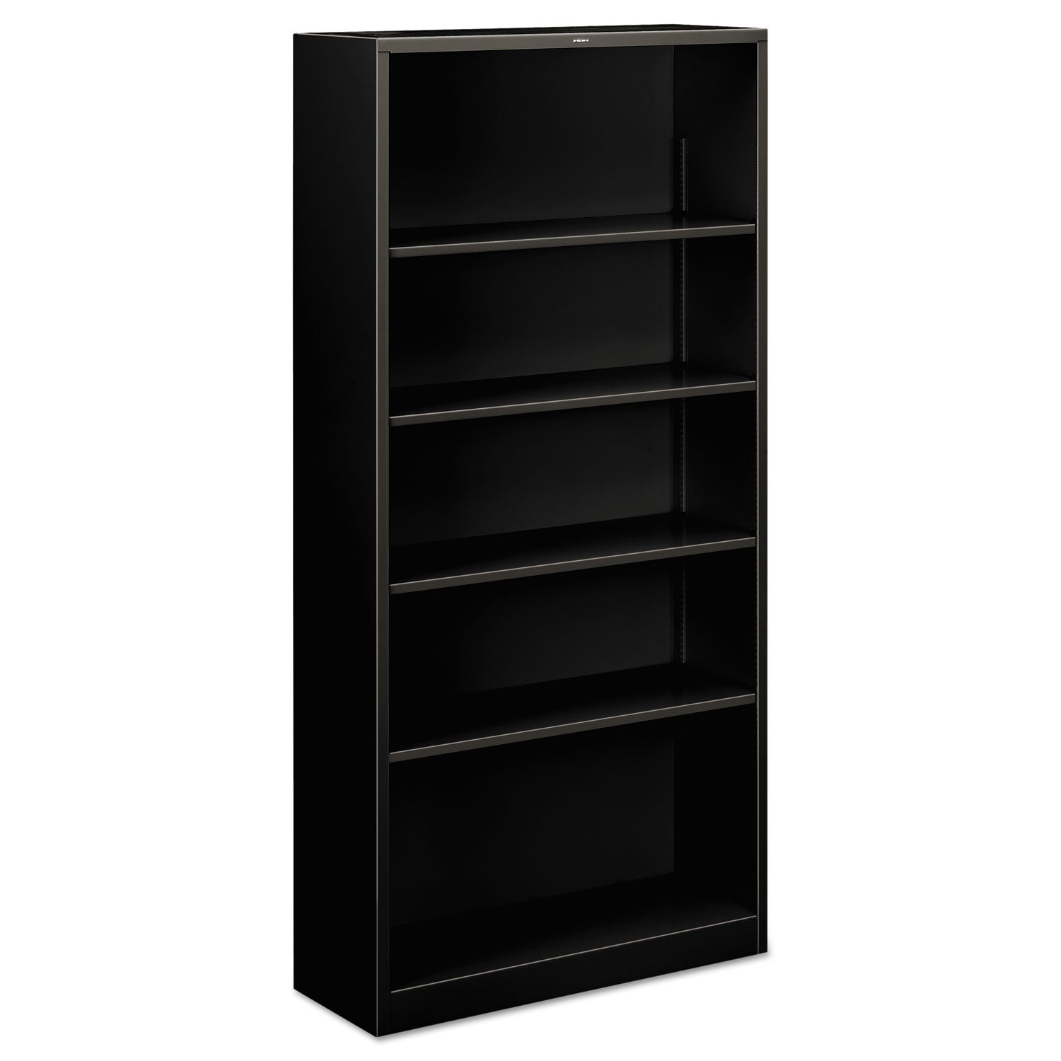 Metal Bookcase, Five-Shelf, 34.5w x 12.63w x 71h, Black -
