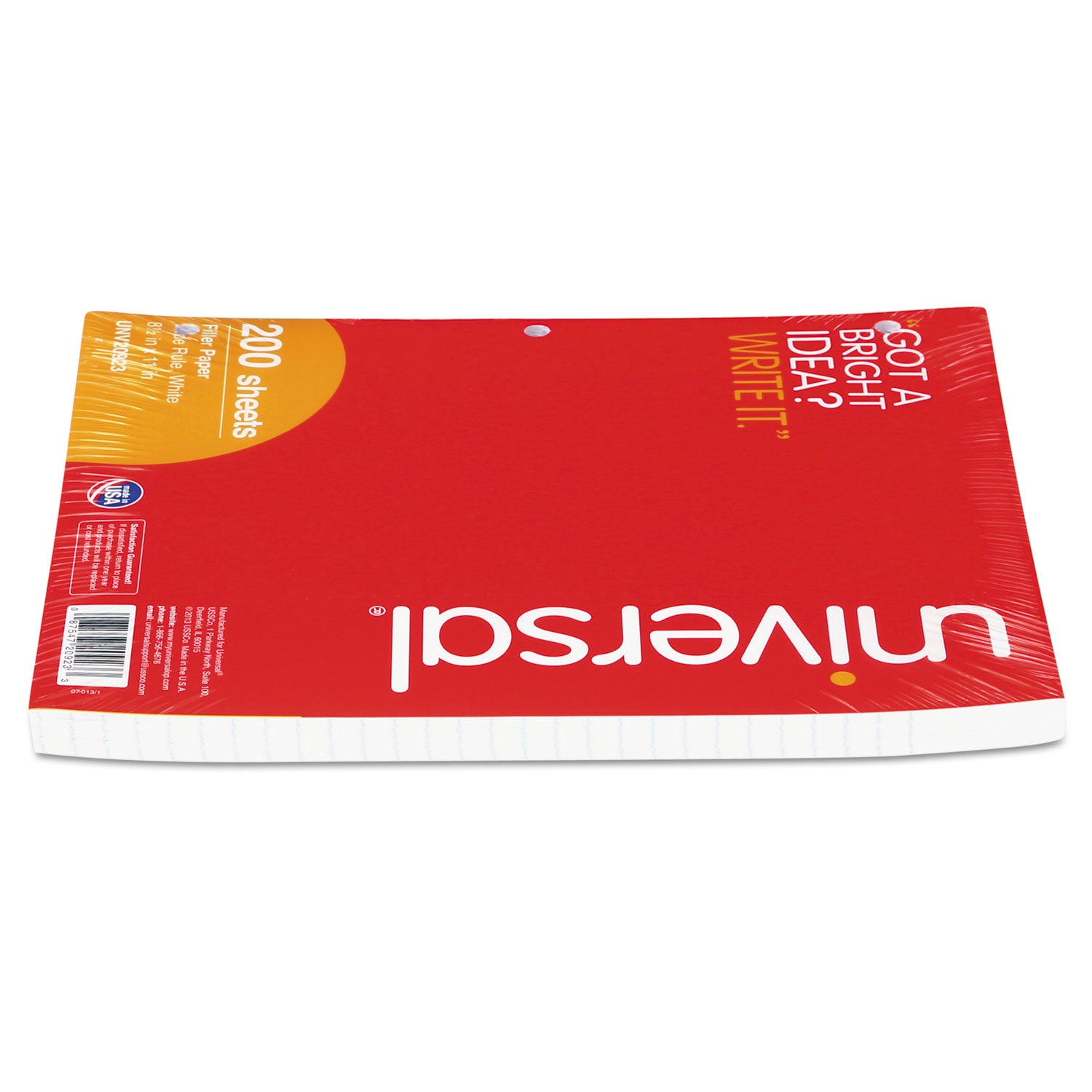Filler Paper, 3-Hole, 8.5 x 11, Wide/Legal Rule, 200/Pack -