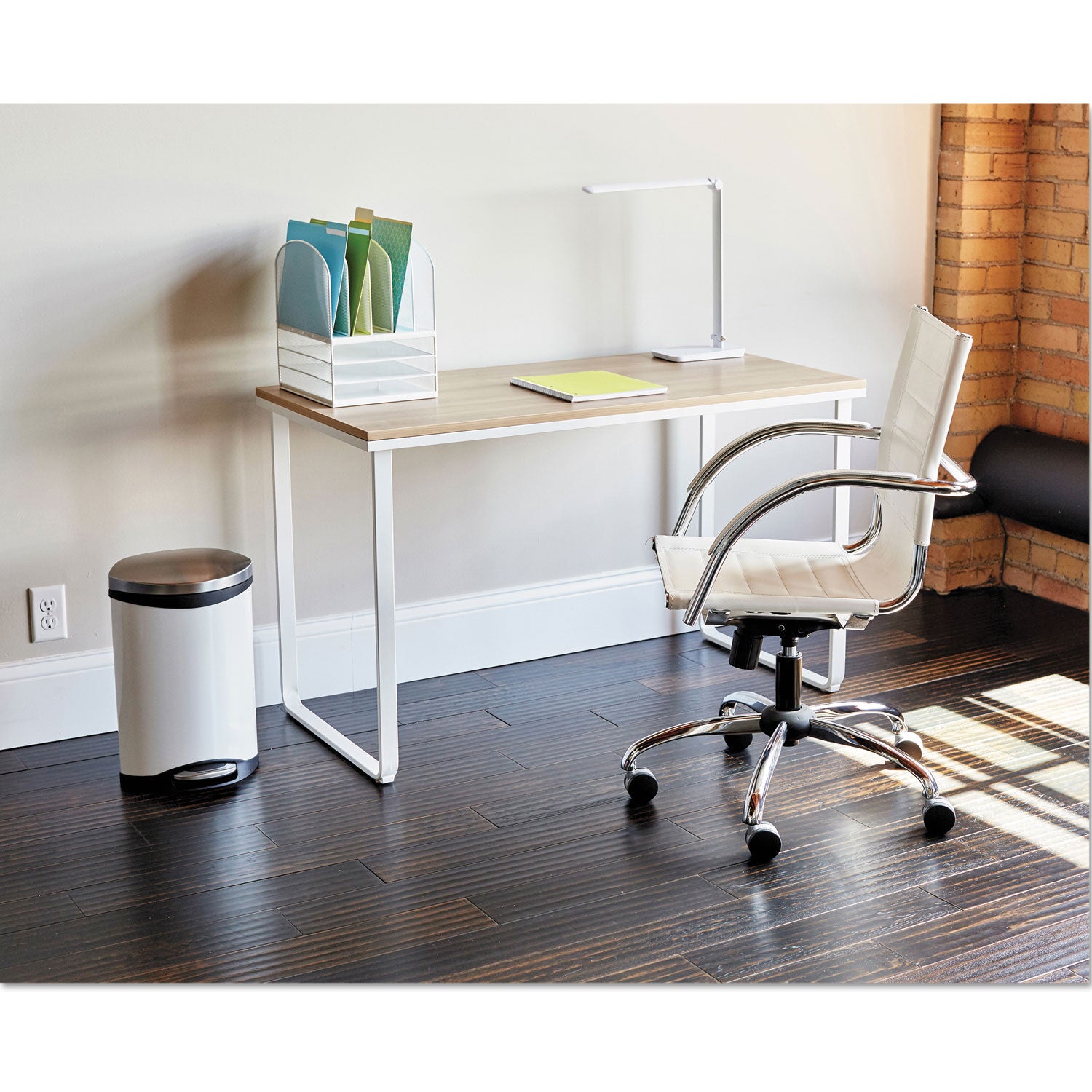 Onyx Mesh Desk Organizer with Five Vertical and Three Horizontal Sections, Letter Size Files, 11.5" x 9.5" x 13", White -