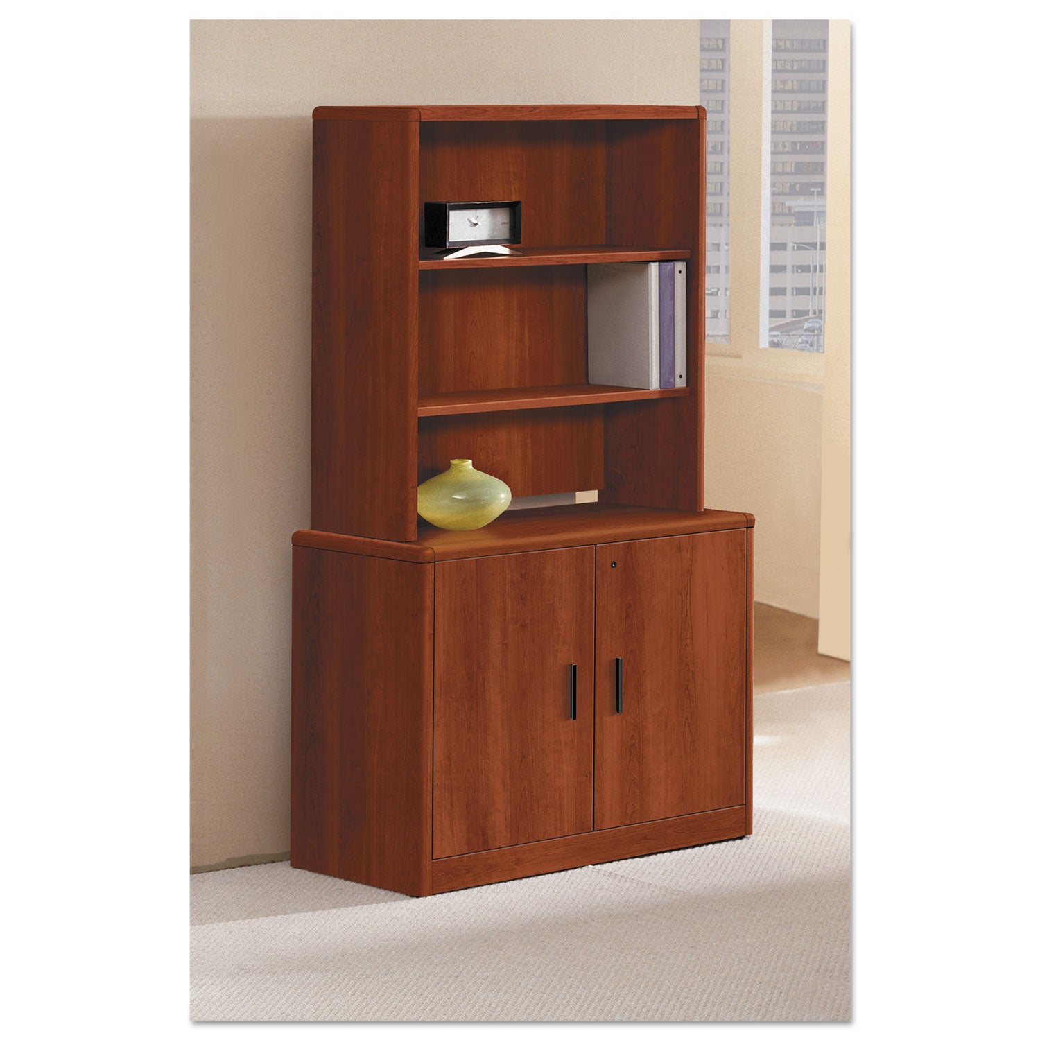 10700 Series Locking Storage Cabinet, 36w x 20d x 29.5h, Cognac -