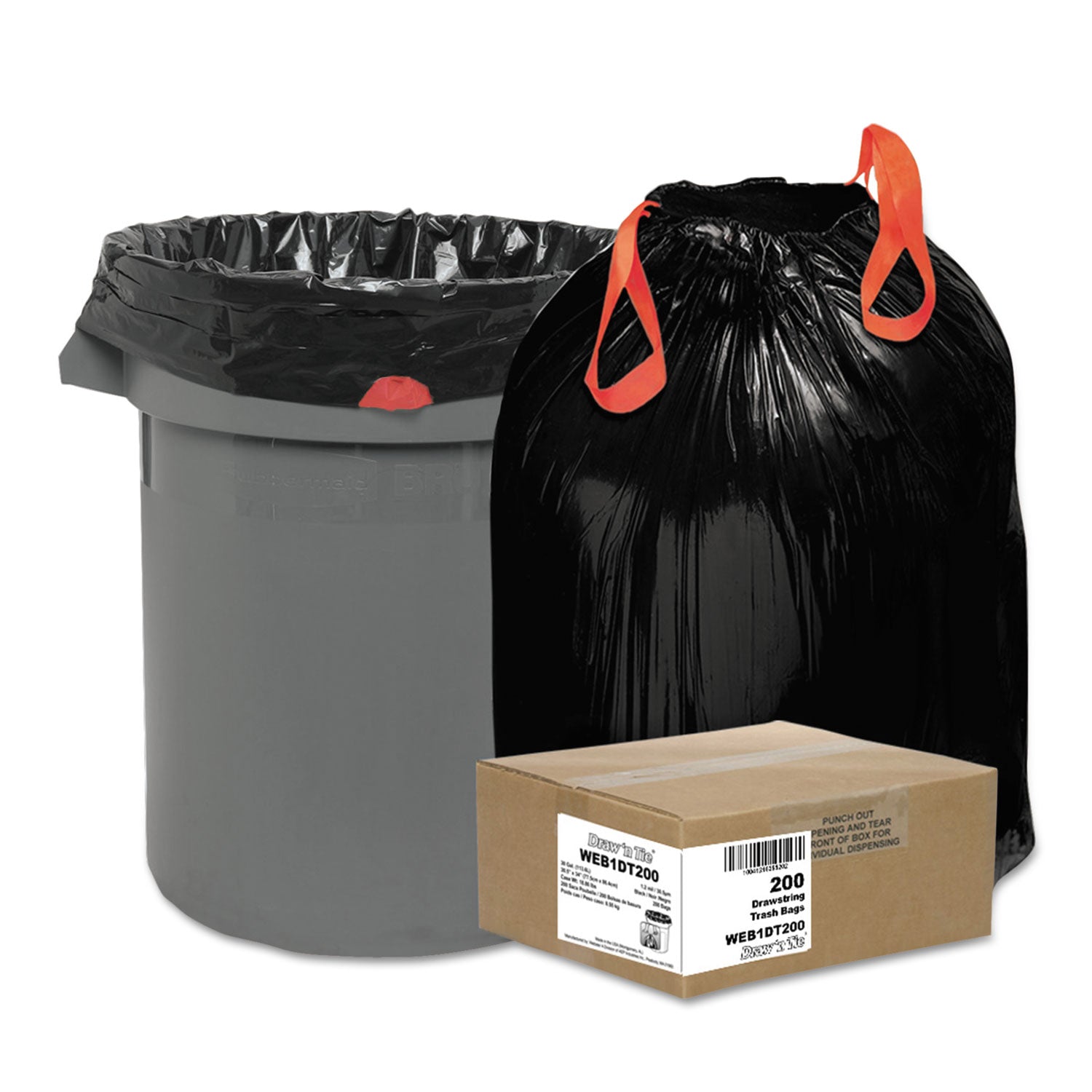 heavy-duty-trash-bags-30-gal-12-mil-305-x-33-black-25-bags-roll-8-rolls-box_wbi1dt200 - 1