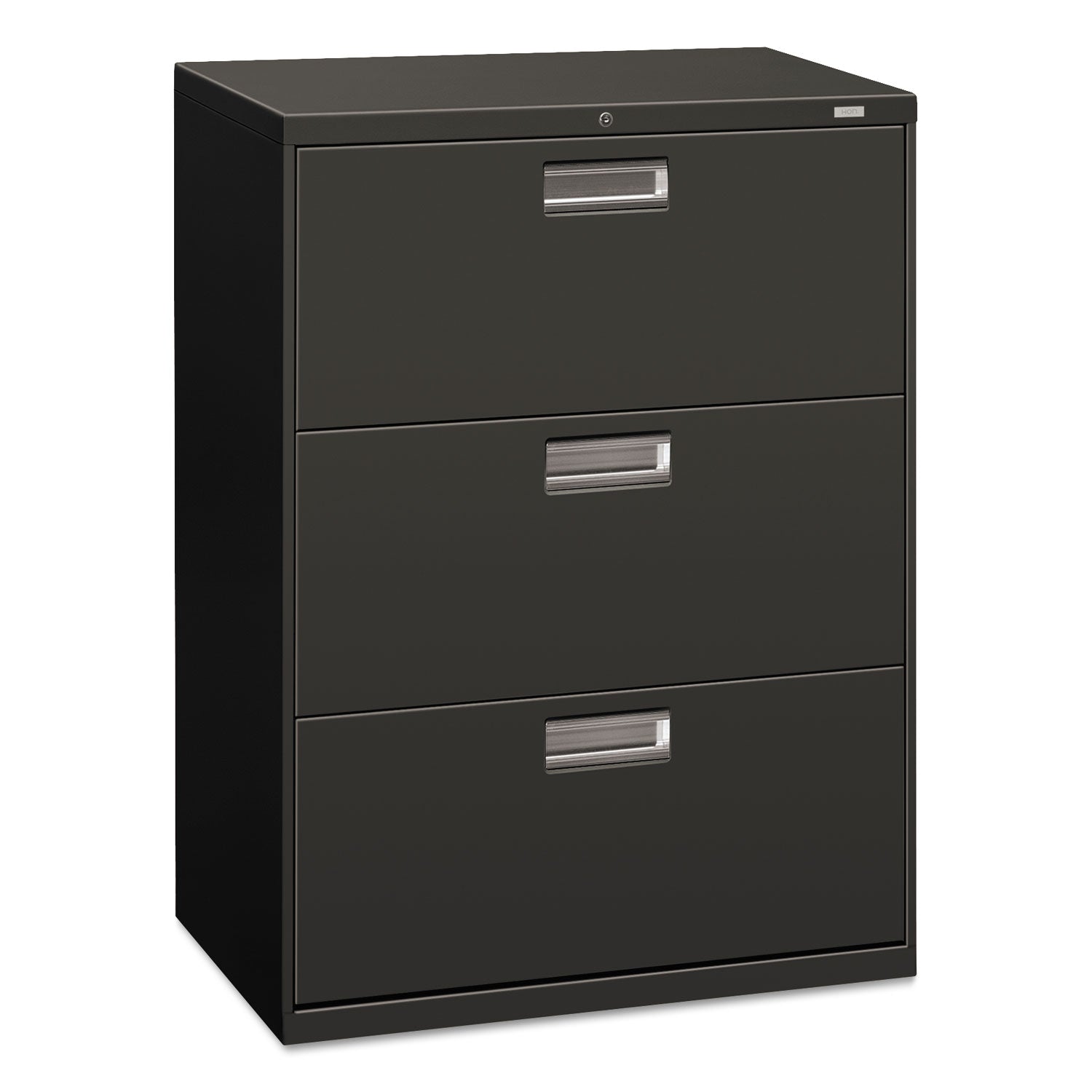 Brigade 600 Series Lateral File, 3 Legal/Letter-Size File Drawers, Charcoal, 30" x 18" x 39.13 -