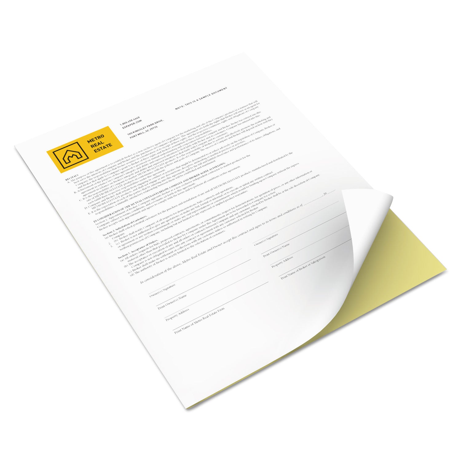 Vitality Multipurpose Carbonless 2-Part Paper, 8.5 x 11, Canary/White, 5,000/Carton -