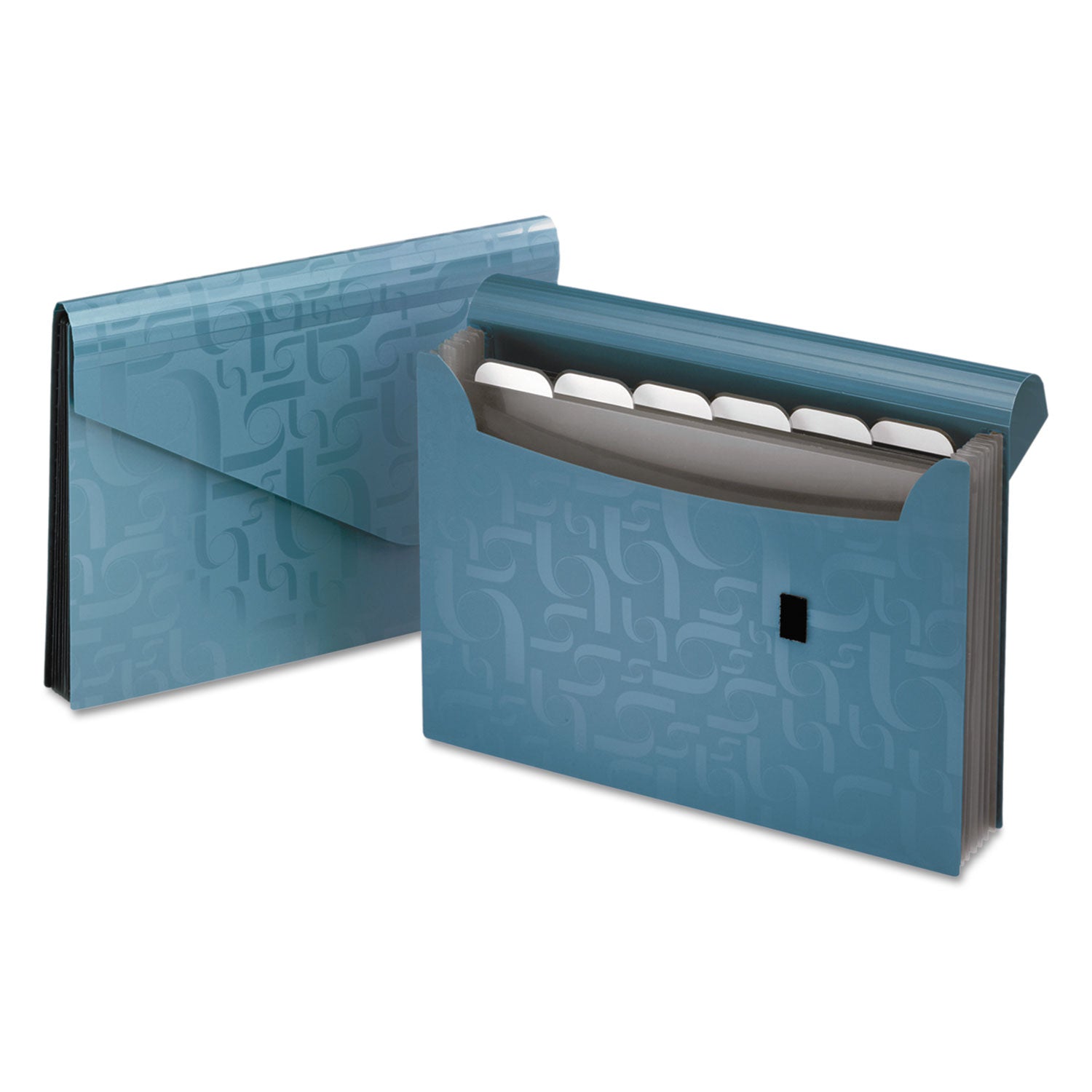 Expanding Poly Files, 3.5" Expansion, 7 Sections, Hook/Loop Closure, 1/6-Cut Tabs, Letter Size, Blue -