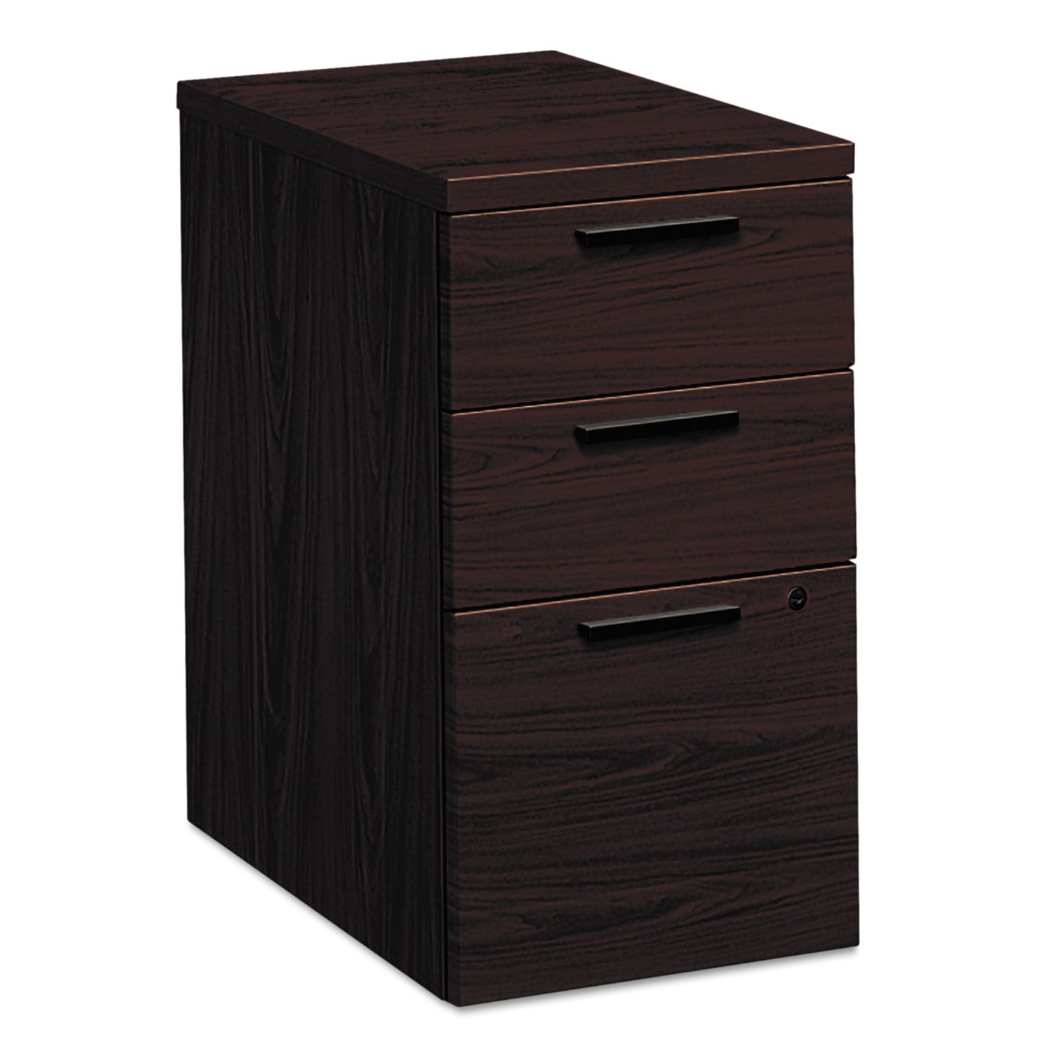 10500 Series Mobile Pedestal File, Left or Right, 3-Drawers: Box/Box/File, Legal/Letter, Mahogany, 15.75" x 22.75" x 28 -