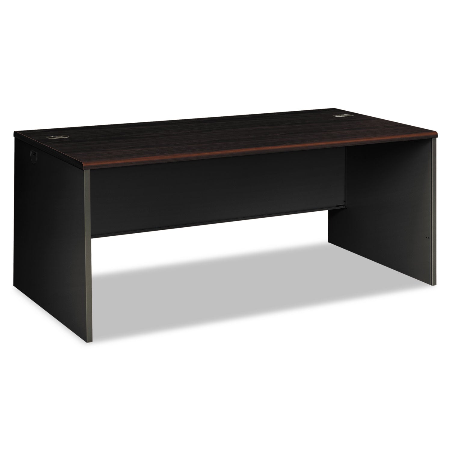 38000 Series Desk Shell, 72" x 36" x 29.5", Mahogany/Charcoal -