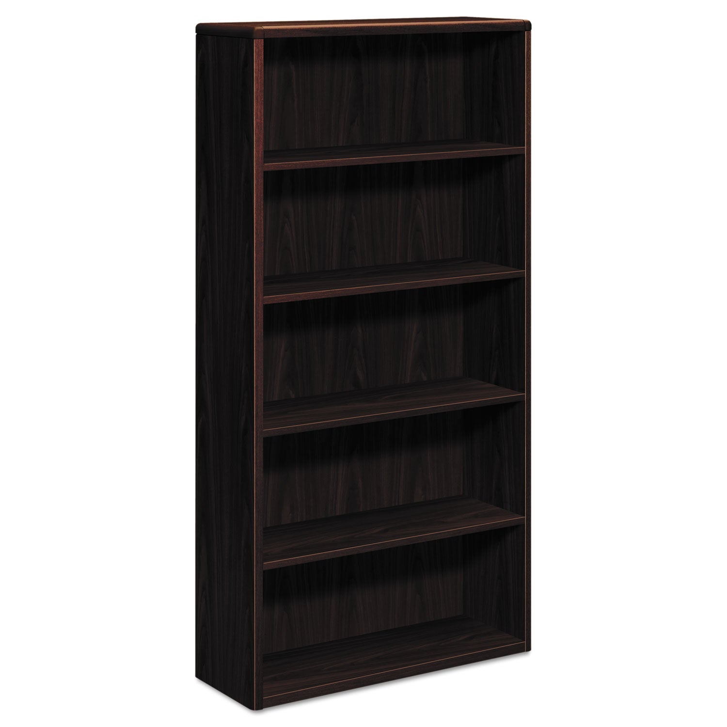 10700 Series Wood Bookcase, Five-Shelf, 36w x 13.13d x 71h, Mahogany -