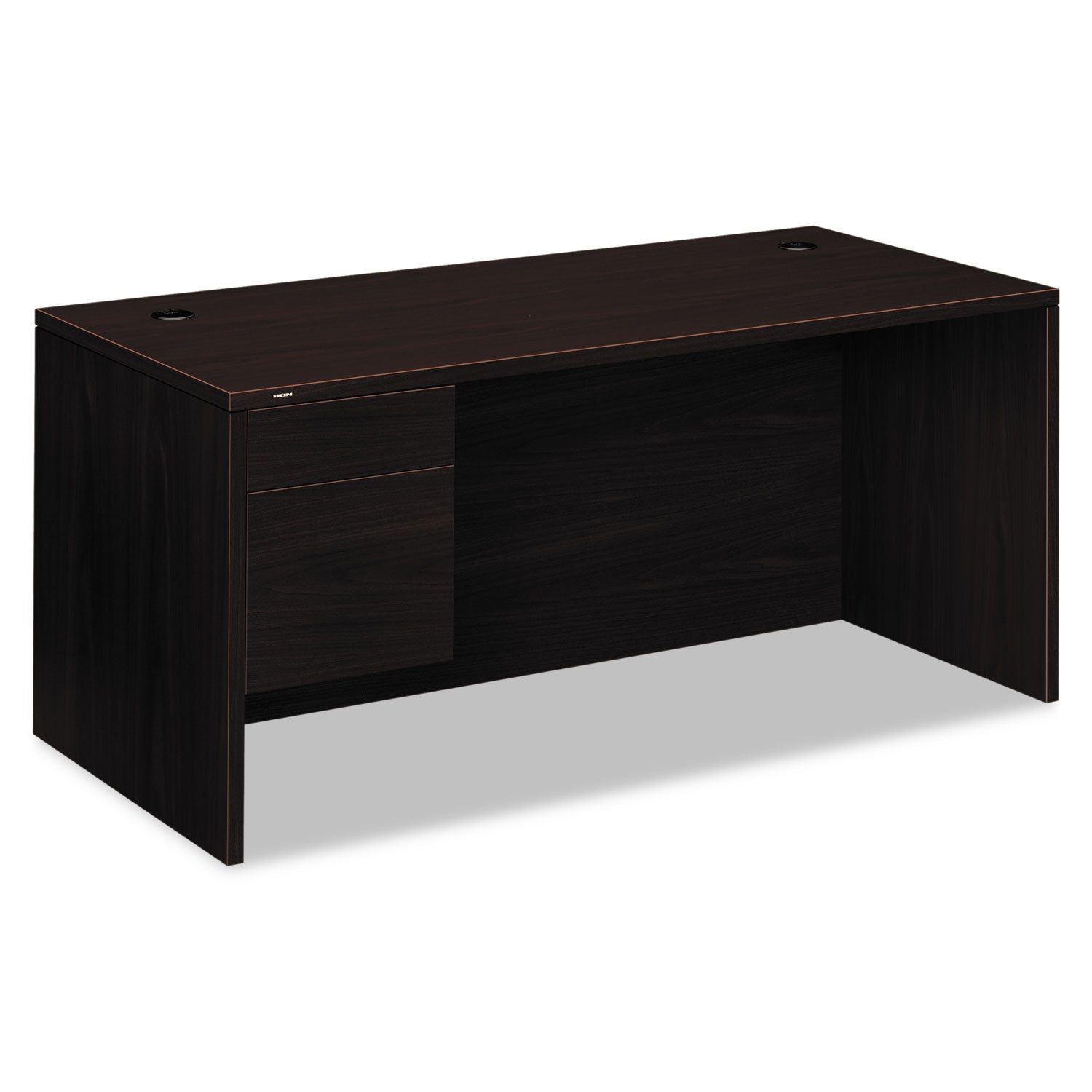 10500 Series "L" Workstation Left Pedestal Desk, 66" x 30" x 29.5", Mahogany -