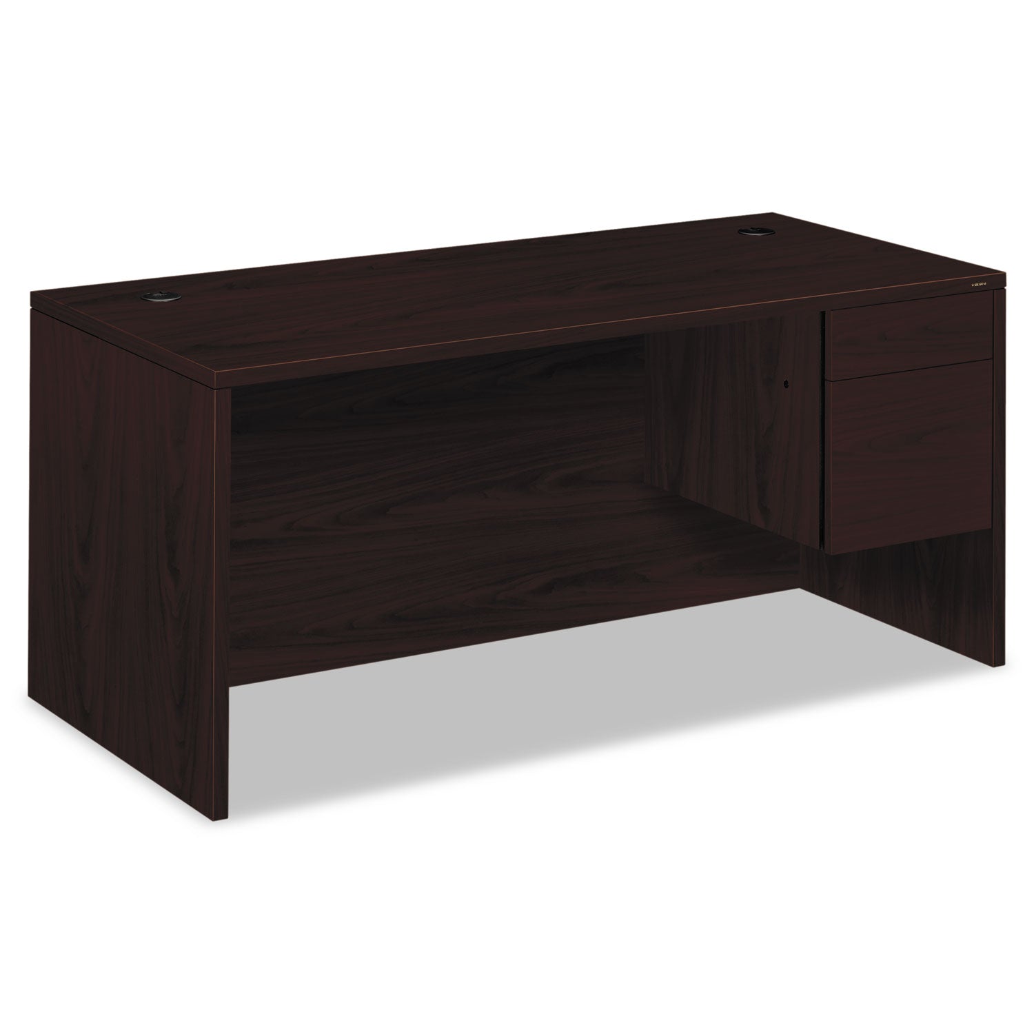 10500 Series "L" Workstation Right Pedestal Desk, 66" x 30" x 29.5", Mahogany -