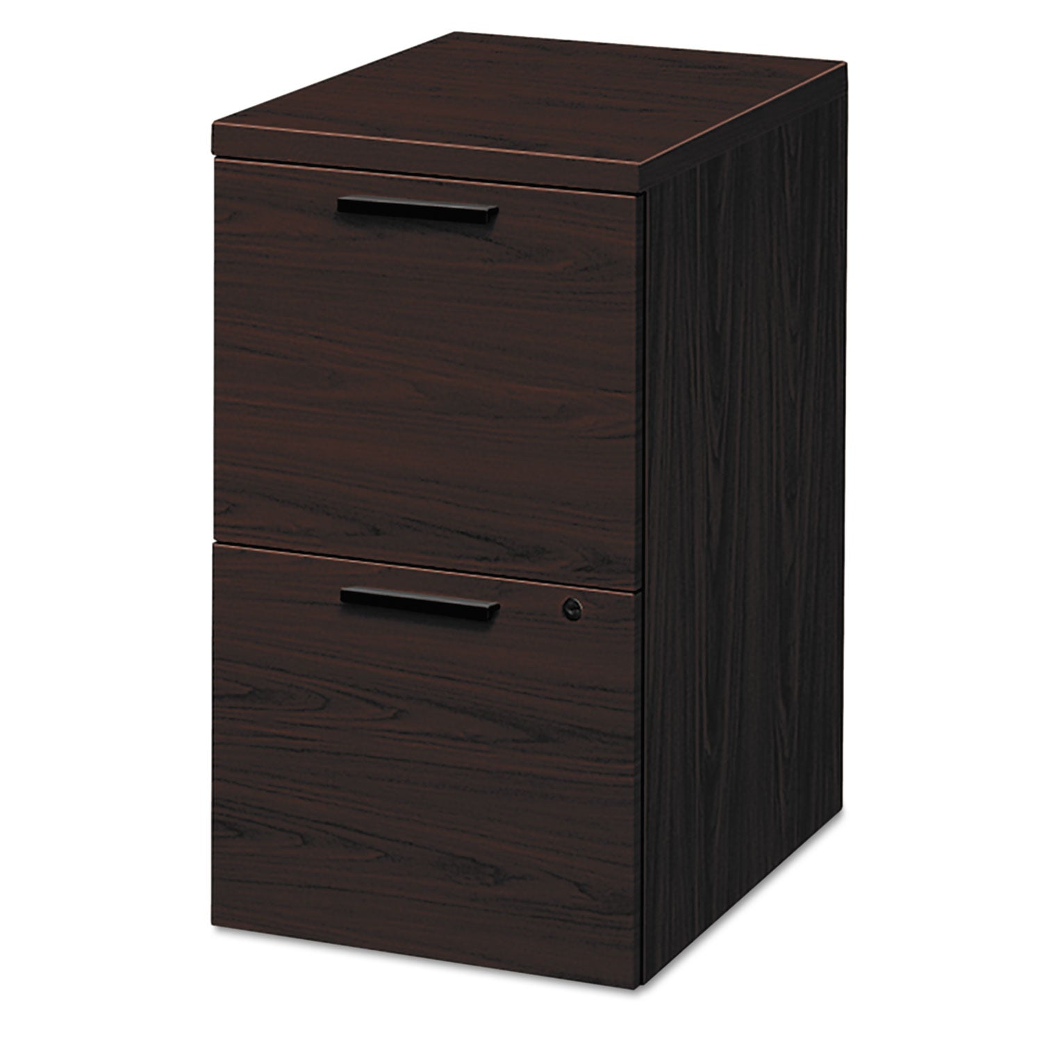 10500 Series Mobile Pedestal File, Left or Right, 2 Legal/Letter-Size File Drawers, Mahogany, 15.75" x 22.75" x 28 -