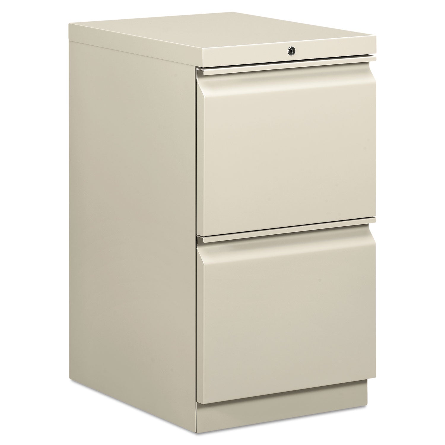 Brigade Mobile Pedestal, Left or Right, 2 Letter-Size File Drawers, Light Gray, 15" x 19.88" x 28 -