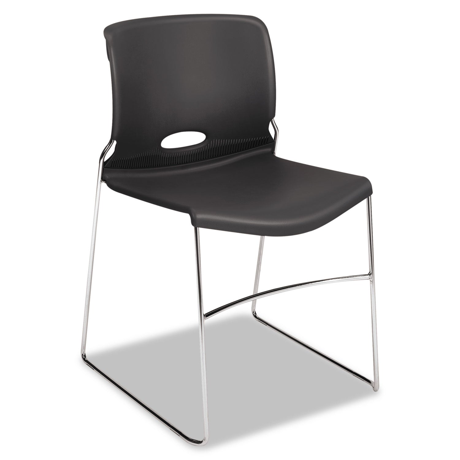 Olson Stacker High Density Chair, Supports Up to 300 lb, 17.75" Seat Height, Lava Seat, Lava Back, Chrome Base, 4/Carton -