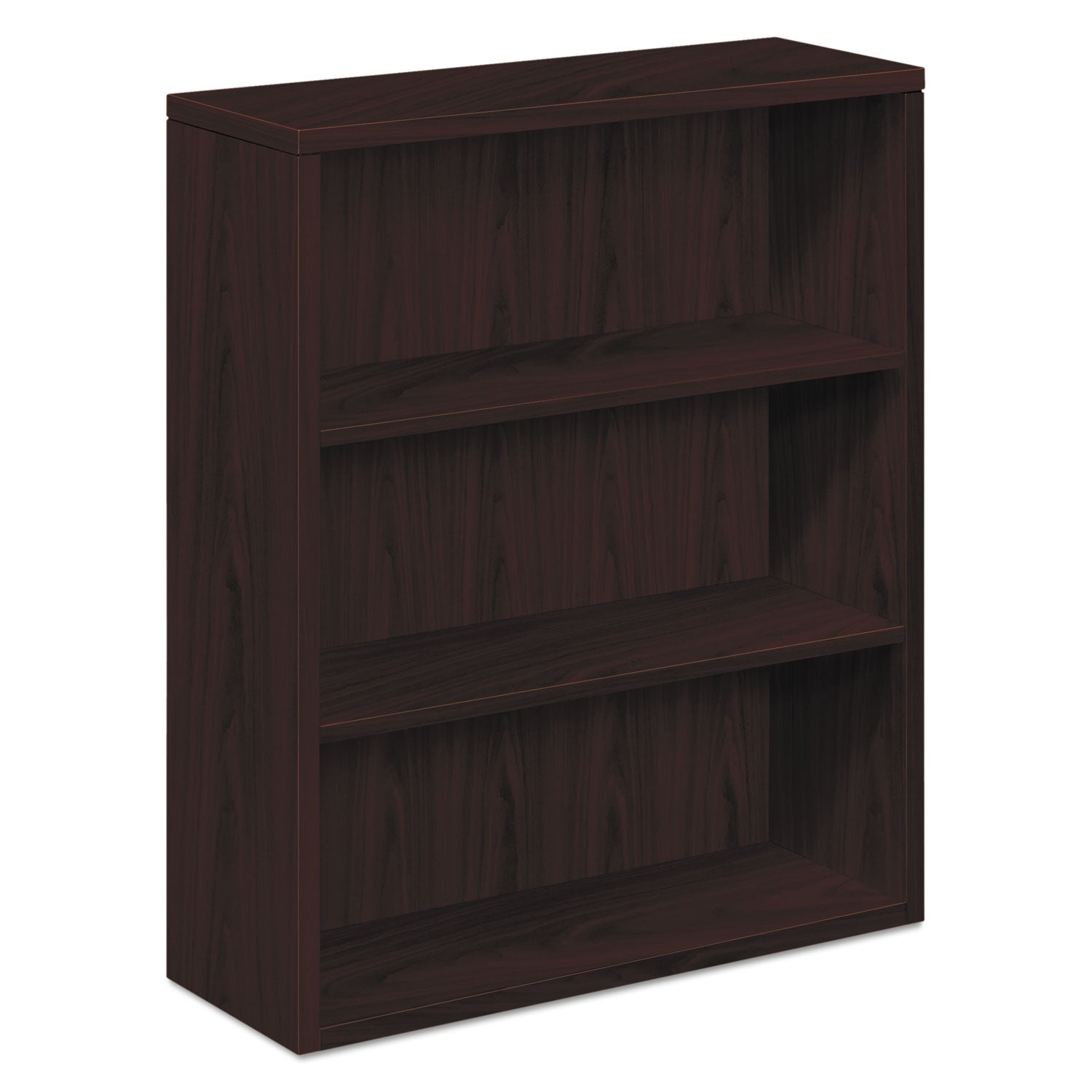 10500 Series Laminate Bookcase, Three-Shelf, 36w x 13.13d x 43.38h, Mahogany -