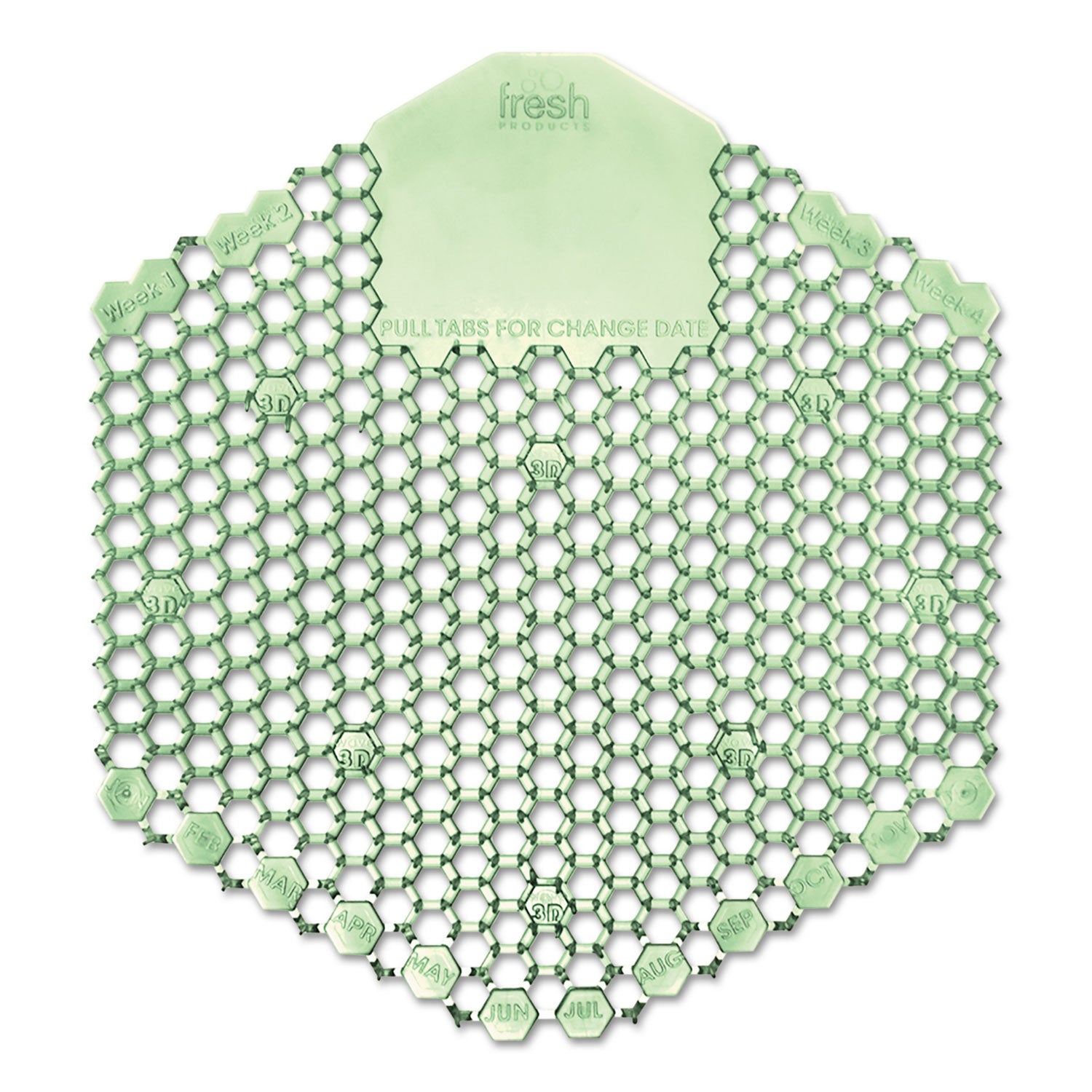Wave 3D Urinal Deodorizer Screen, Cucumber Melon Scent, Green, 10/Box -
