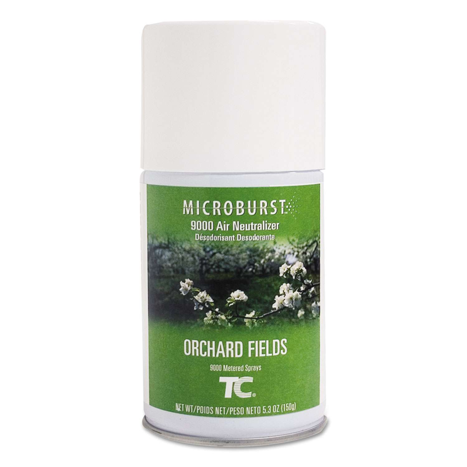 Tc Microburst 9000 Air Freshener Refill, Orchard Fields, 5.3 Oz Aerosol Spray, 4/carton