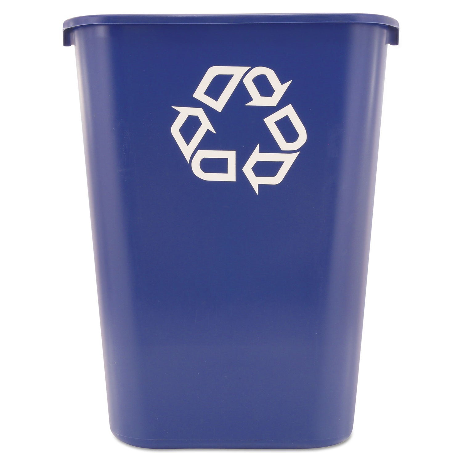 Deskside Recycling Container with Symbol, Large, 41.25 qt, Plastic, Blue -