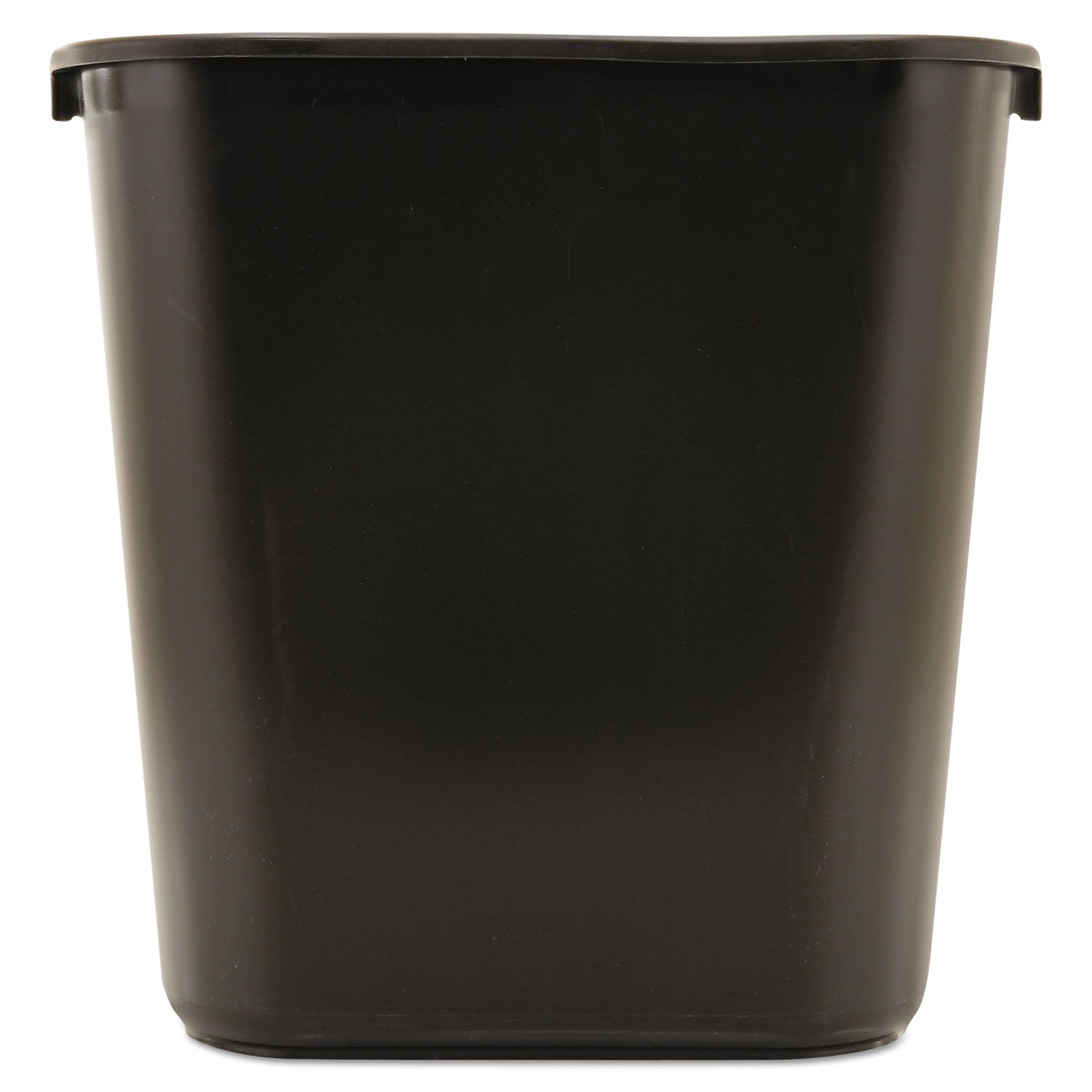 Deskside Plastic Wastebasket, 7 gal, Plastic, Black -