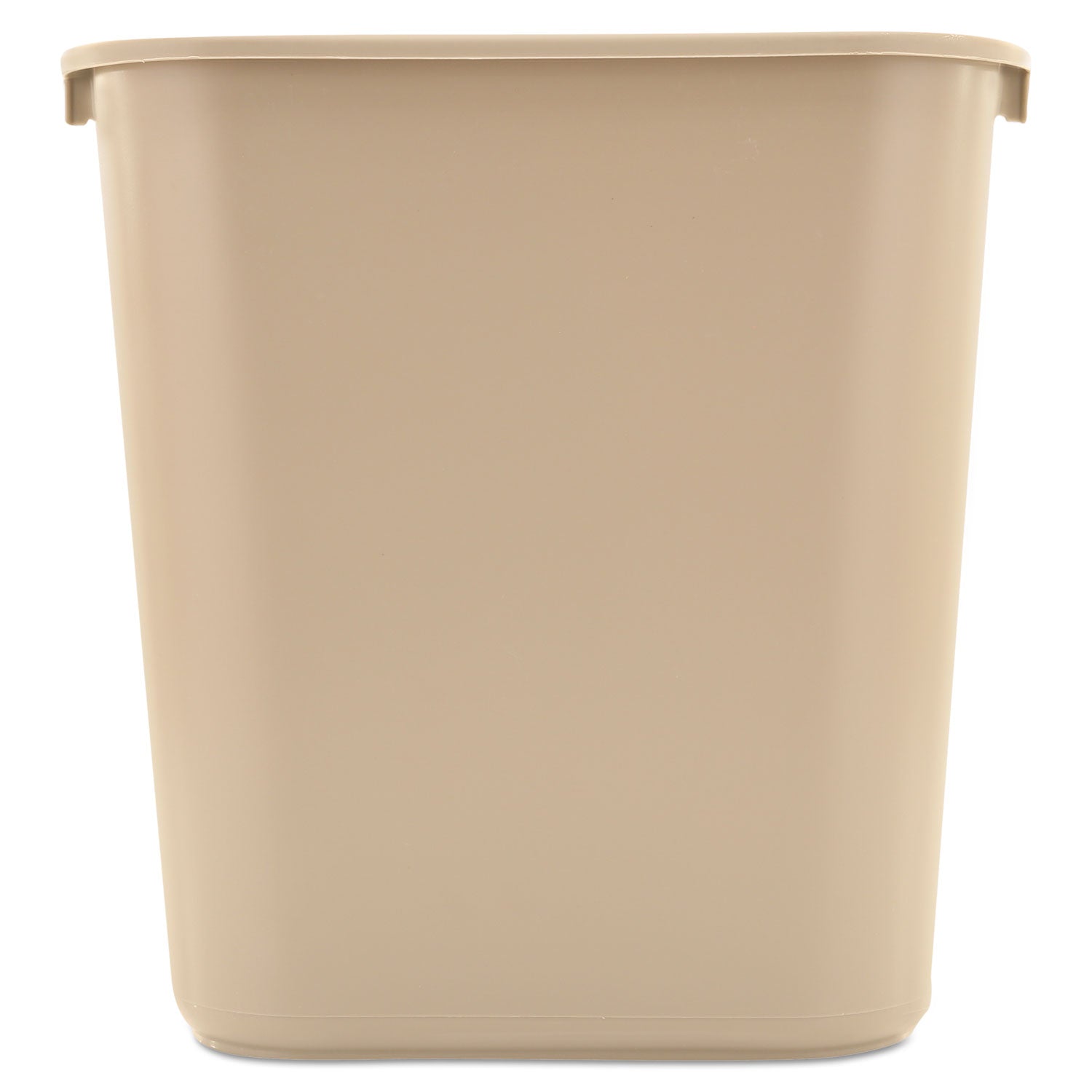 Deskside Plastic Wastebasket, 7 gal, Plastic, Beige -