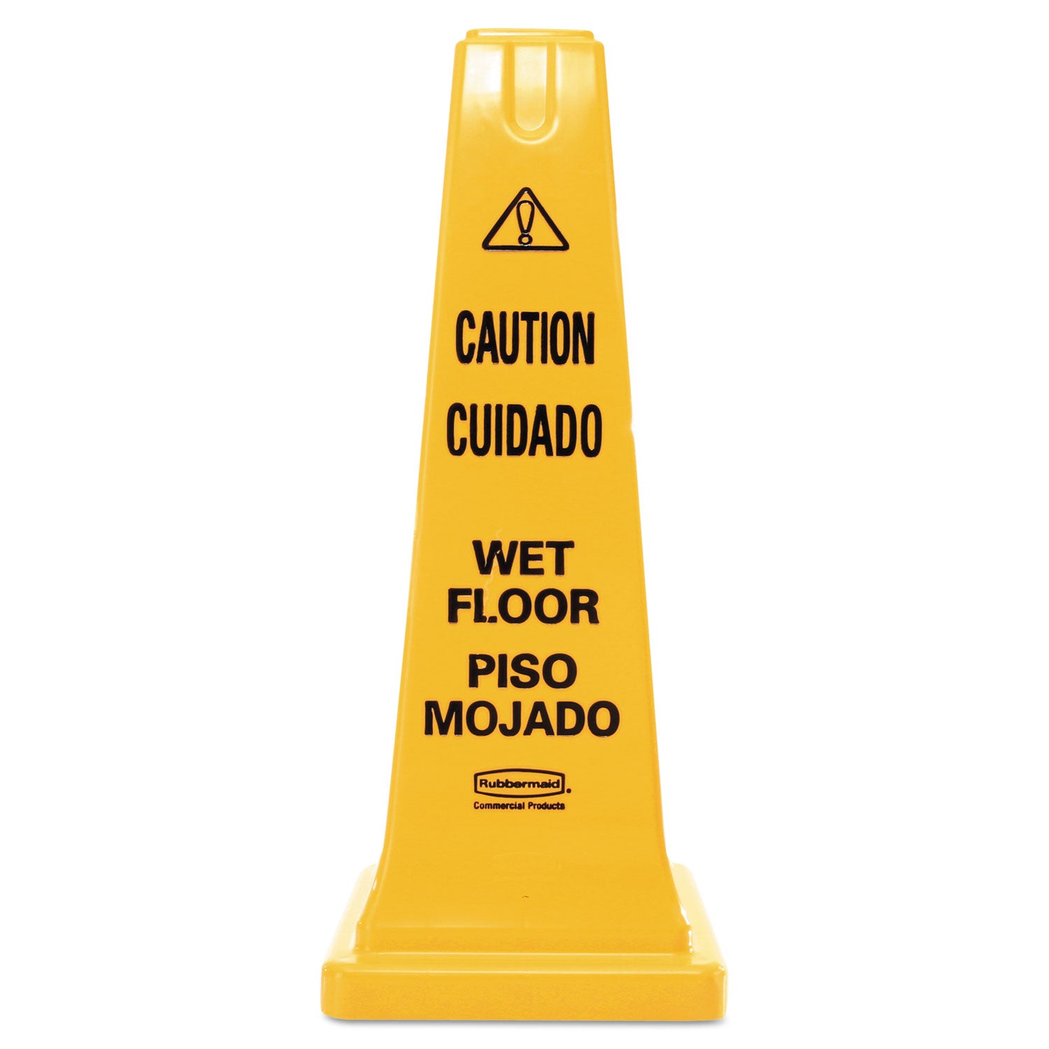 Multilingual Wet Floor Safety Cone, 10.55 x 10.5 x 25.63, Yellow -