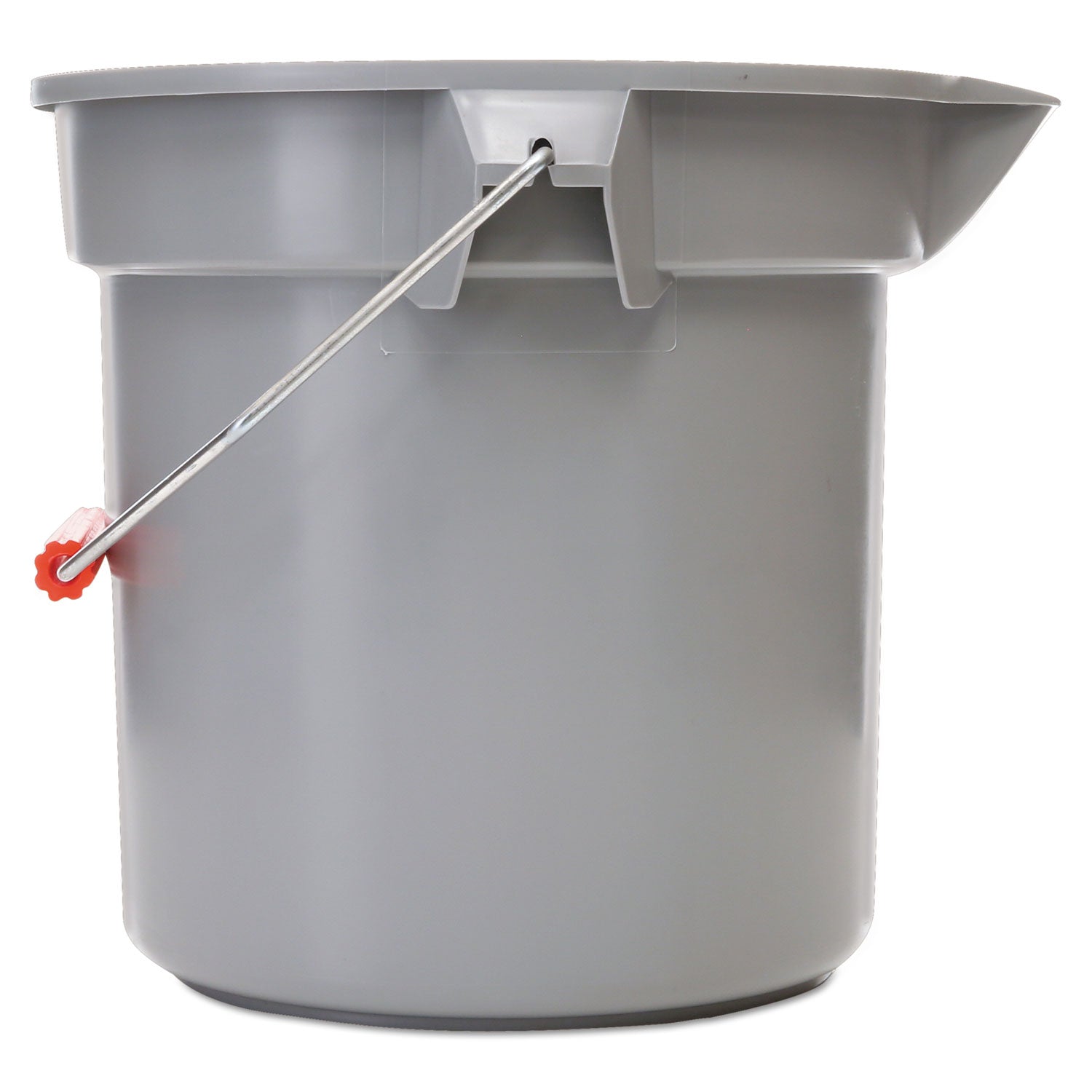 14 Quart Round Utility Bucket, Plastic, Gray, 12" dia -