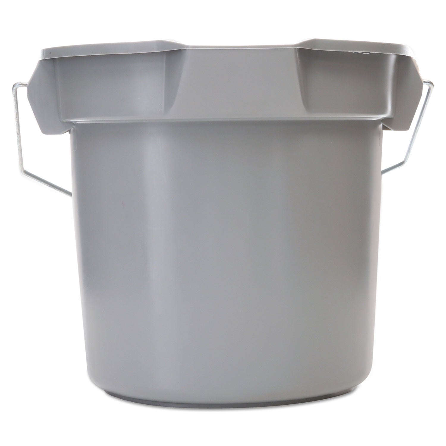 14 Quart Round Utility Bucket, Plastic, Gray, 12" dia -