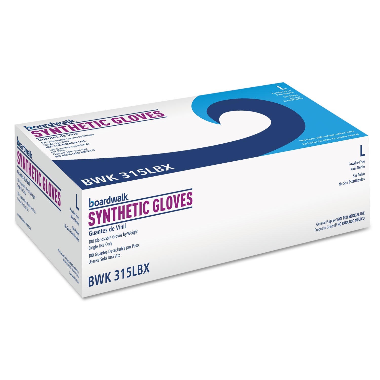 Powder-Free Synthetic Vinyl Gloves, Large, Cream, 4 mil, 1,000/Carton -