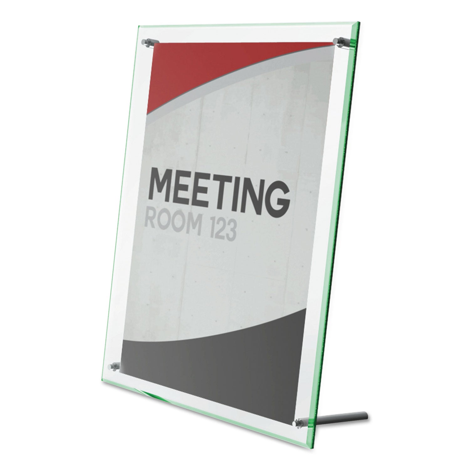 Superior Image Beveled Edge Sign Holder, Letter Insert, Clear/Green-Tinted Edges -