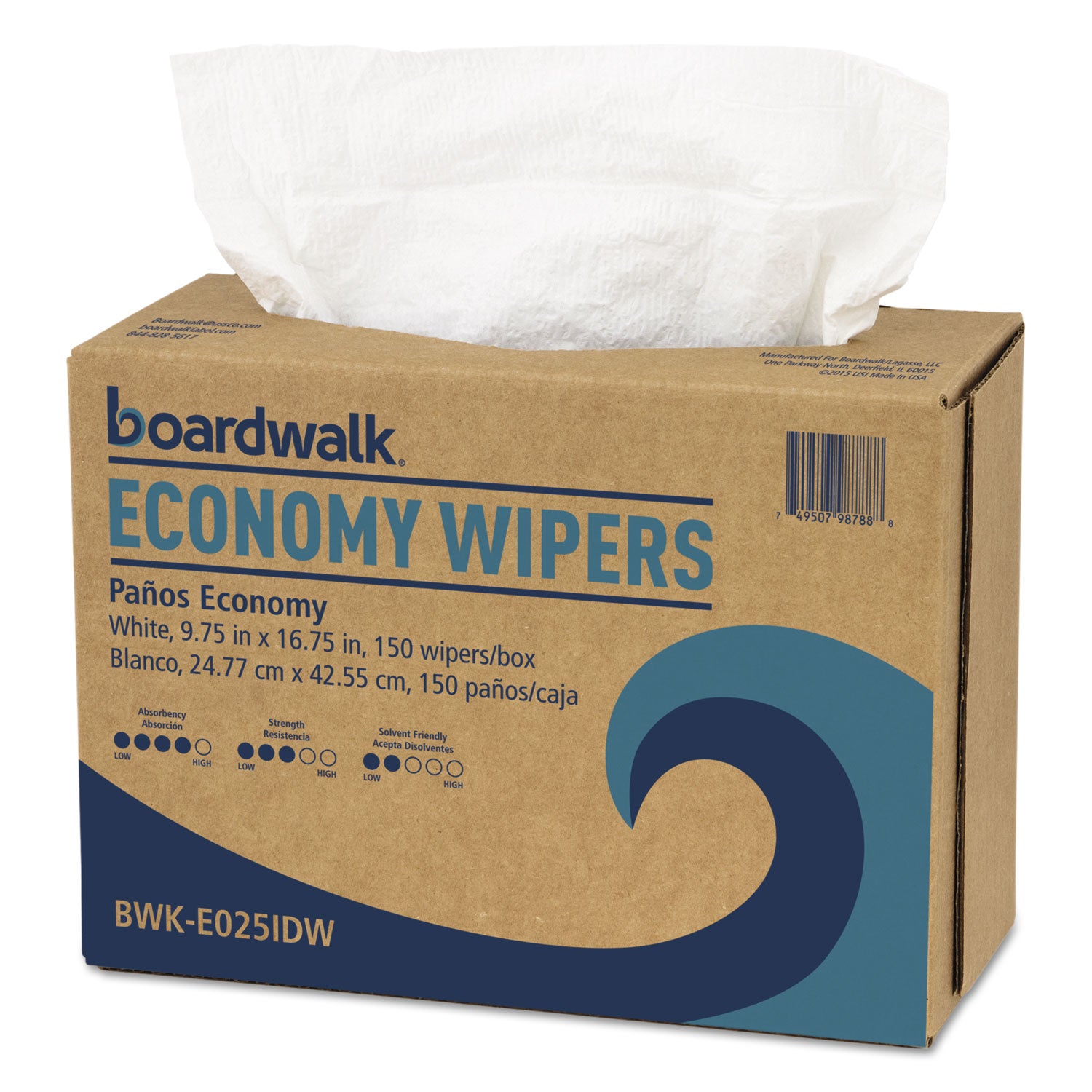 Scrim Wipers, 4-Ply, 9.75 x 16.75, White, 150/Dispenser Pack, 6 Dispenser Packs/Carton -