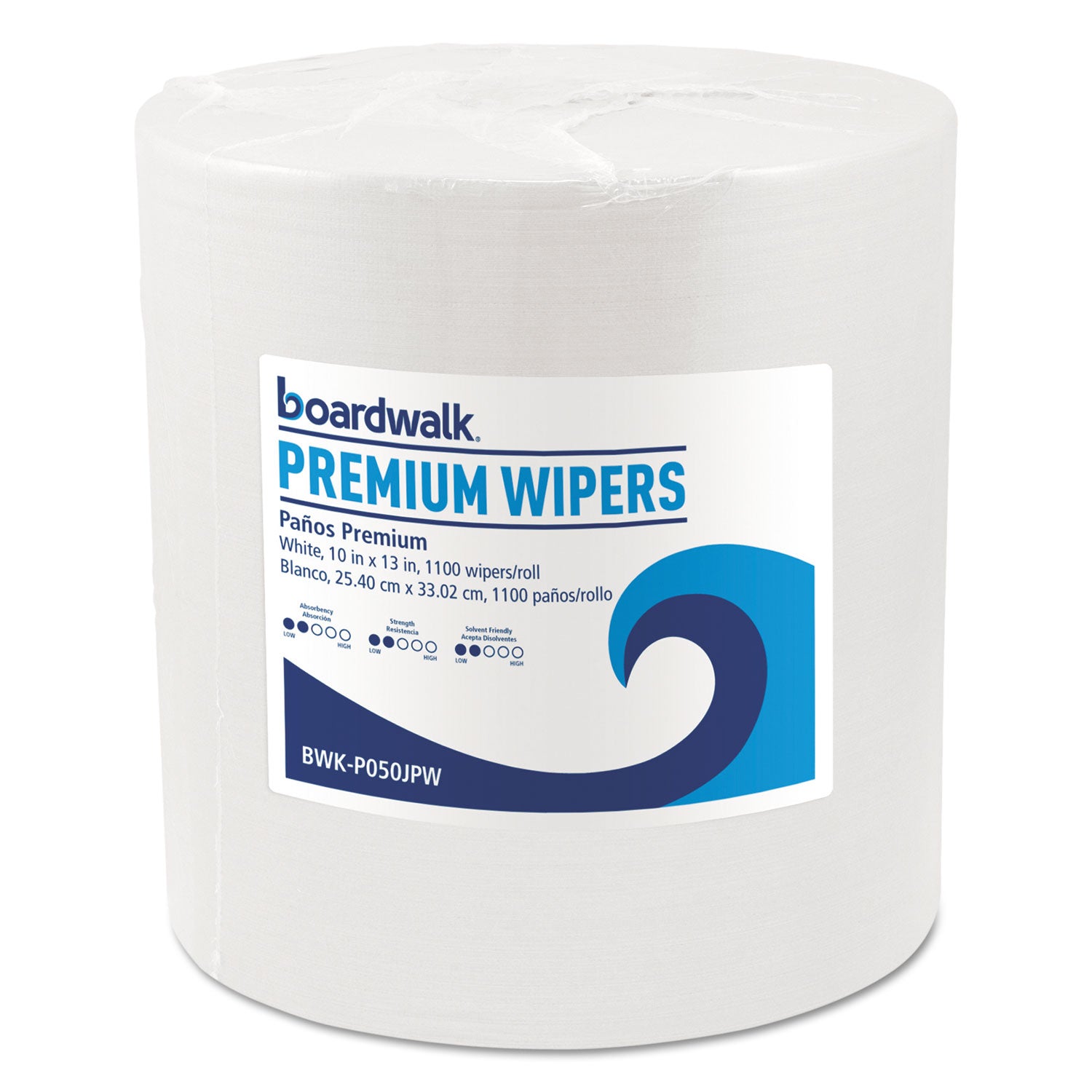 Hydrospun Wipers, 10 x 13, White, 1,100/Roll -