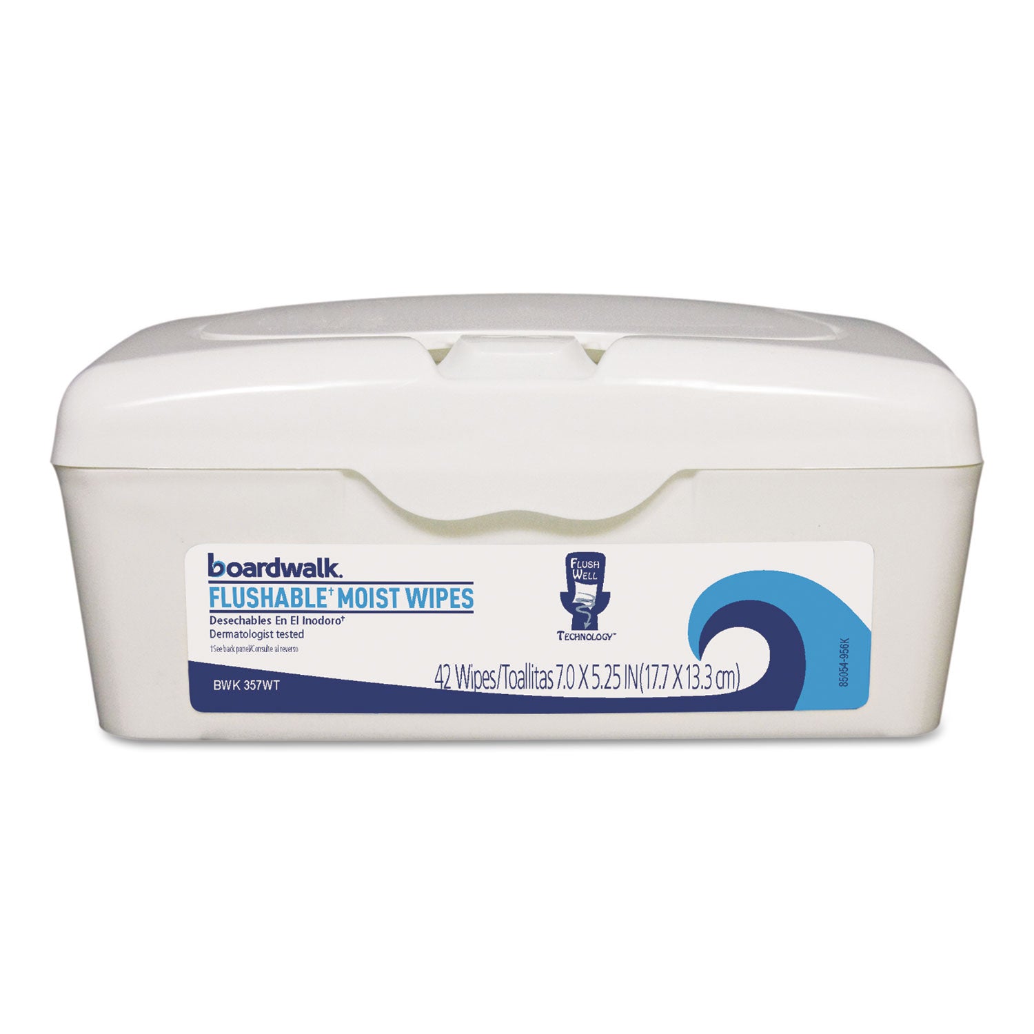 flushable-moist-wipes-525-x-7-floral-scent-white-42-tub-12-tubs-carton_bwk457wt - 1