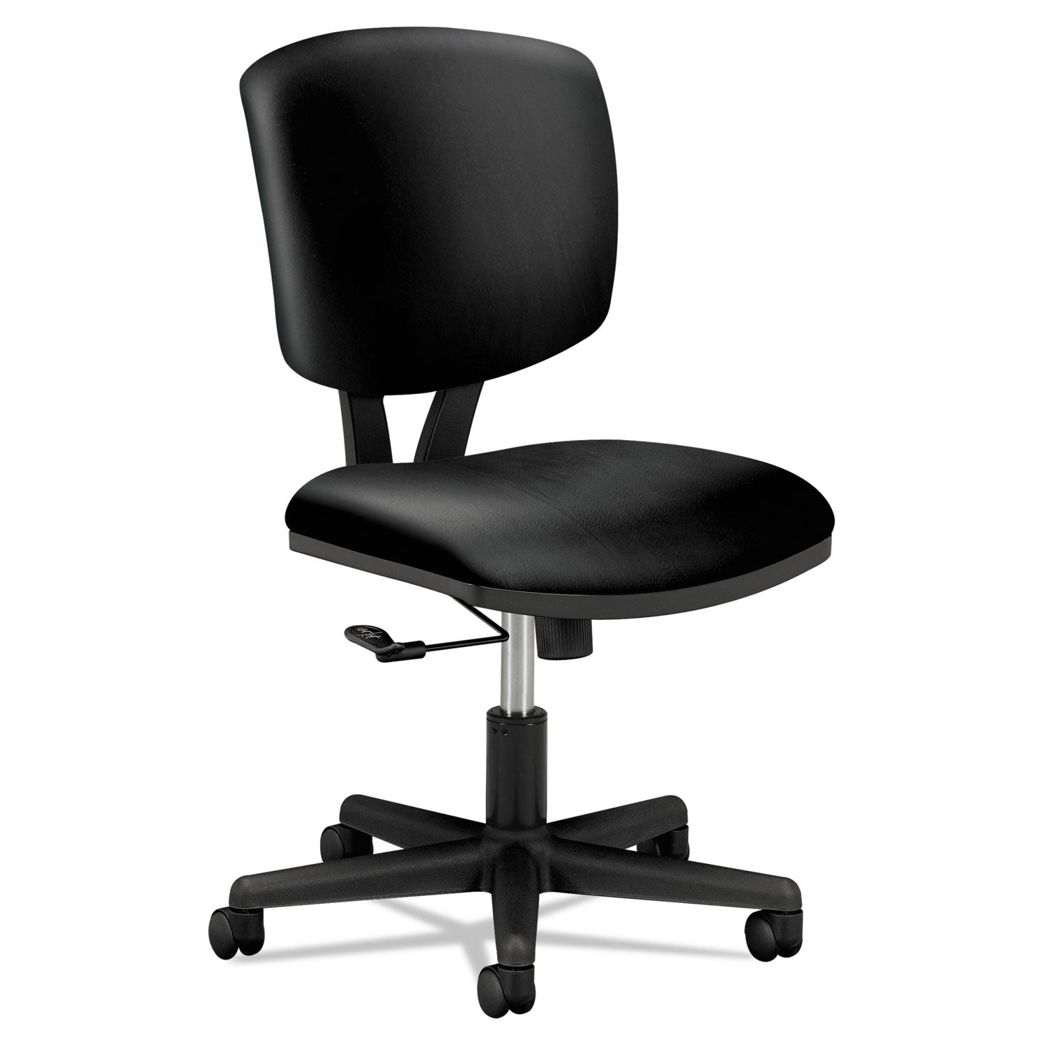 Volt Series Leather Task Chair, Supports Up to 250 lb, 18" to 22.25" Seat Height, Black -